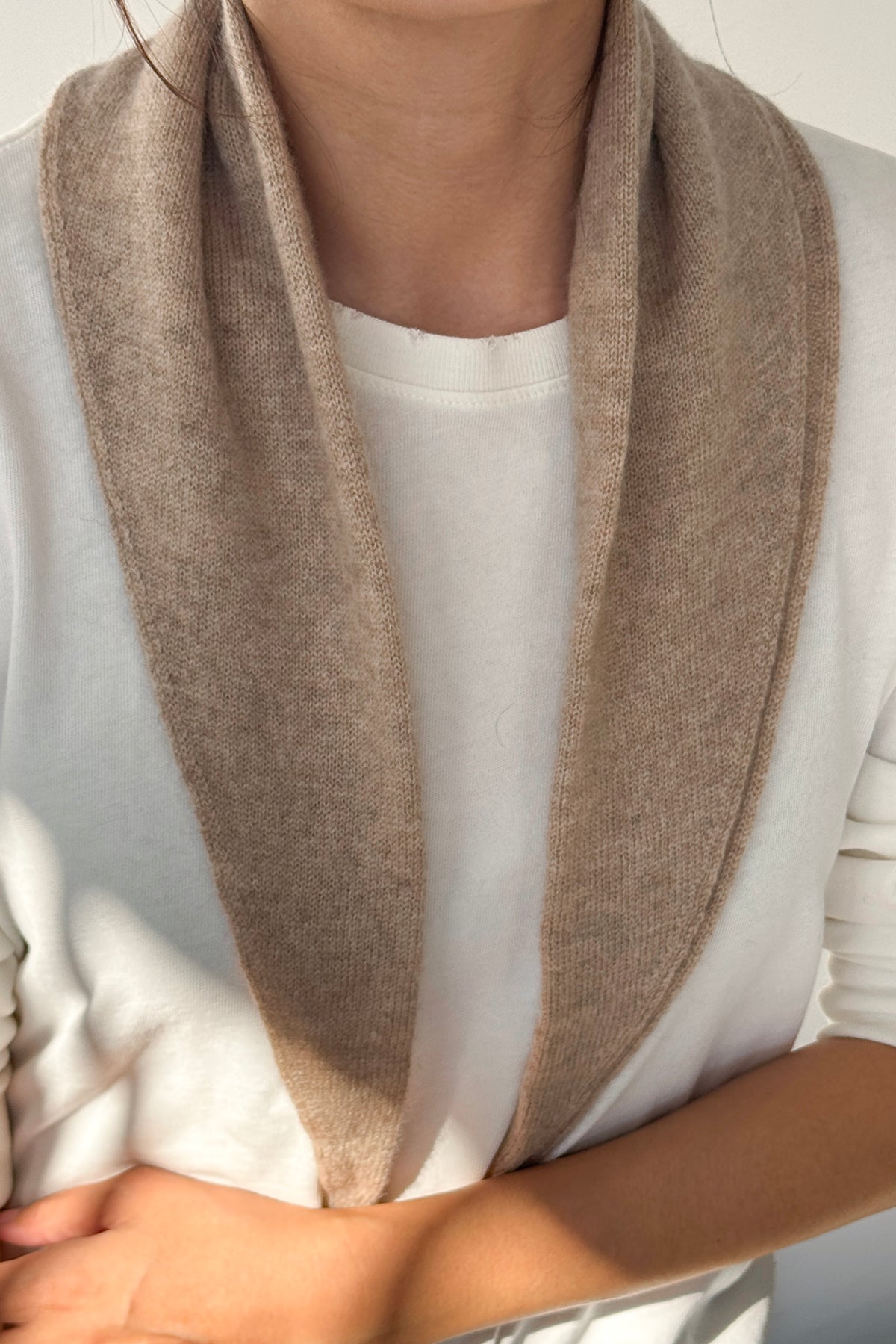 Cashmere Blend Bandana - Toasted Almond