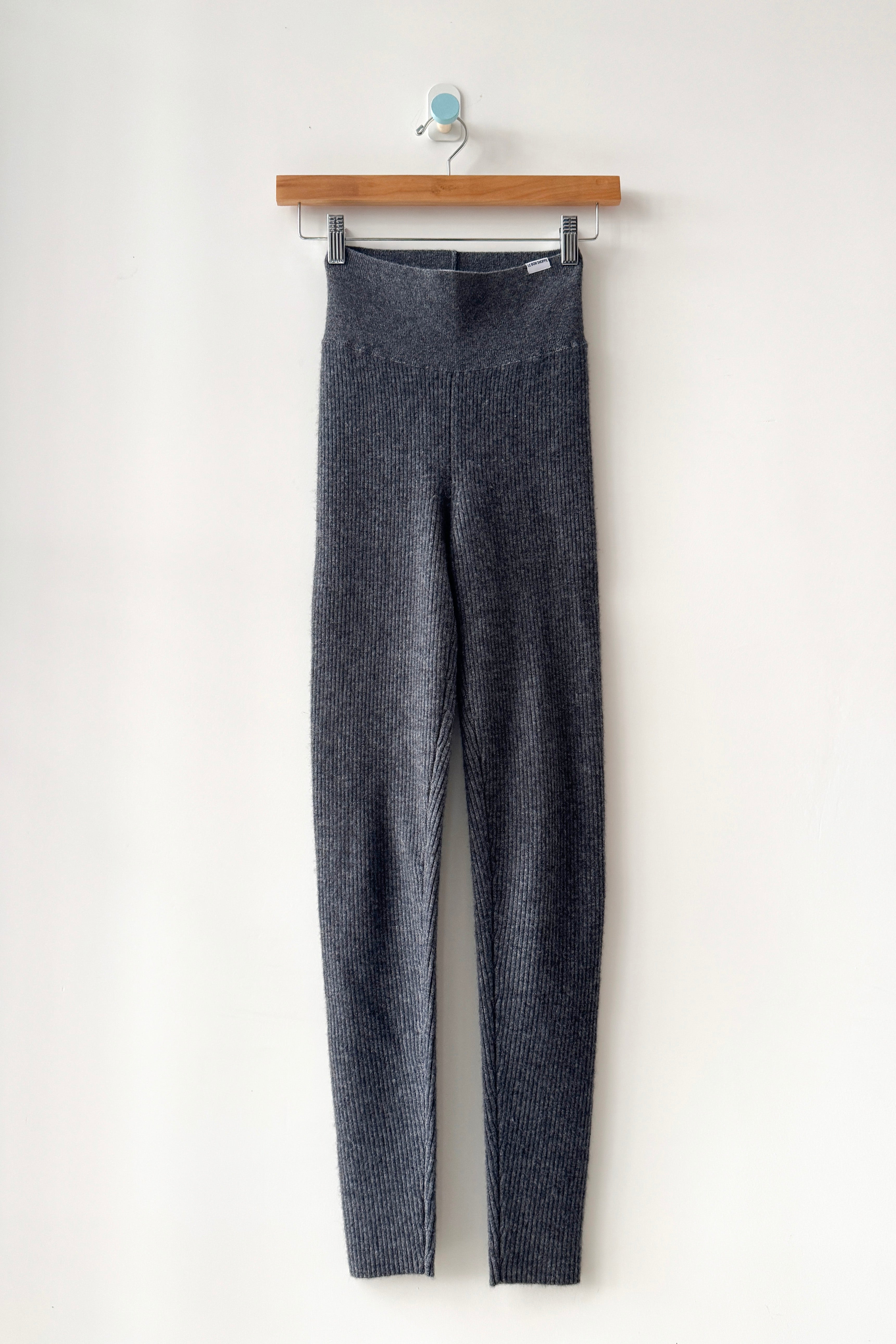 Cashmere Ribbed Leggings - Charcoal