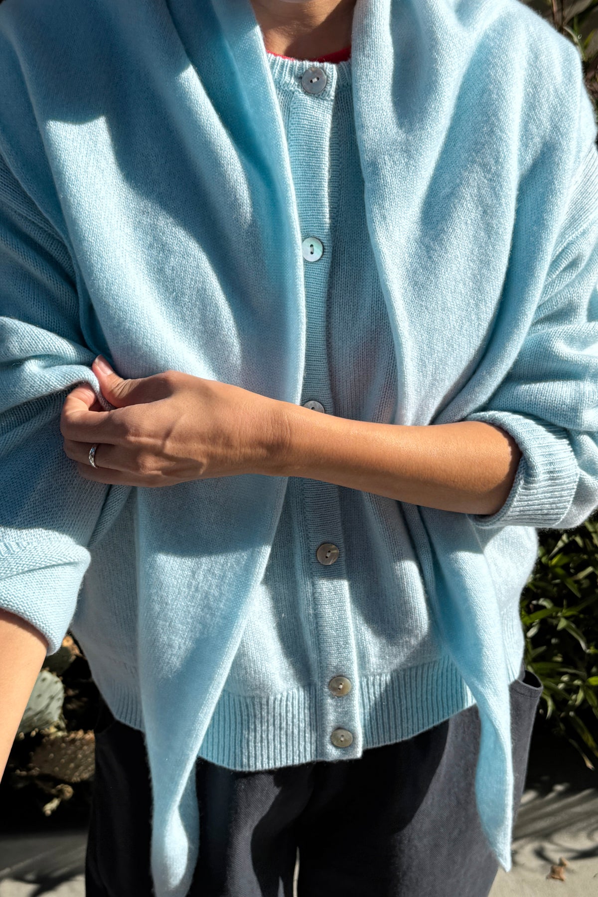 Cashmere Blend Shawl - Baby Blue