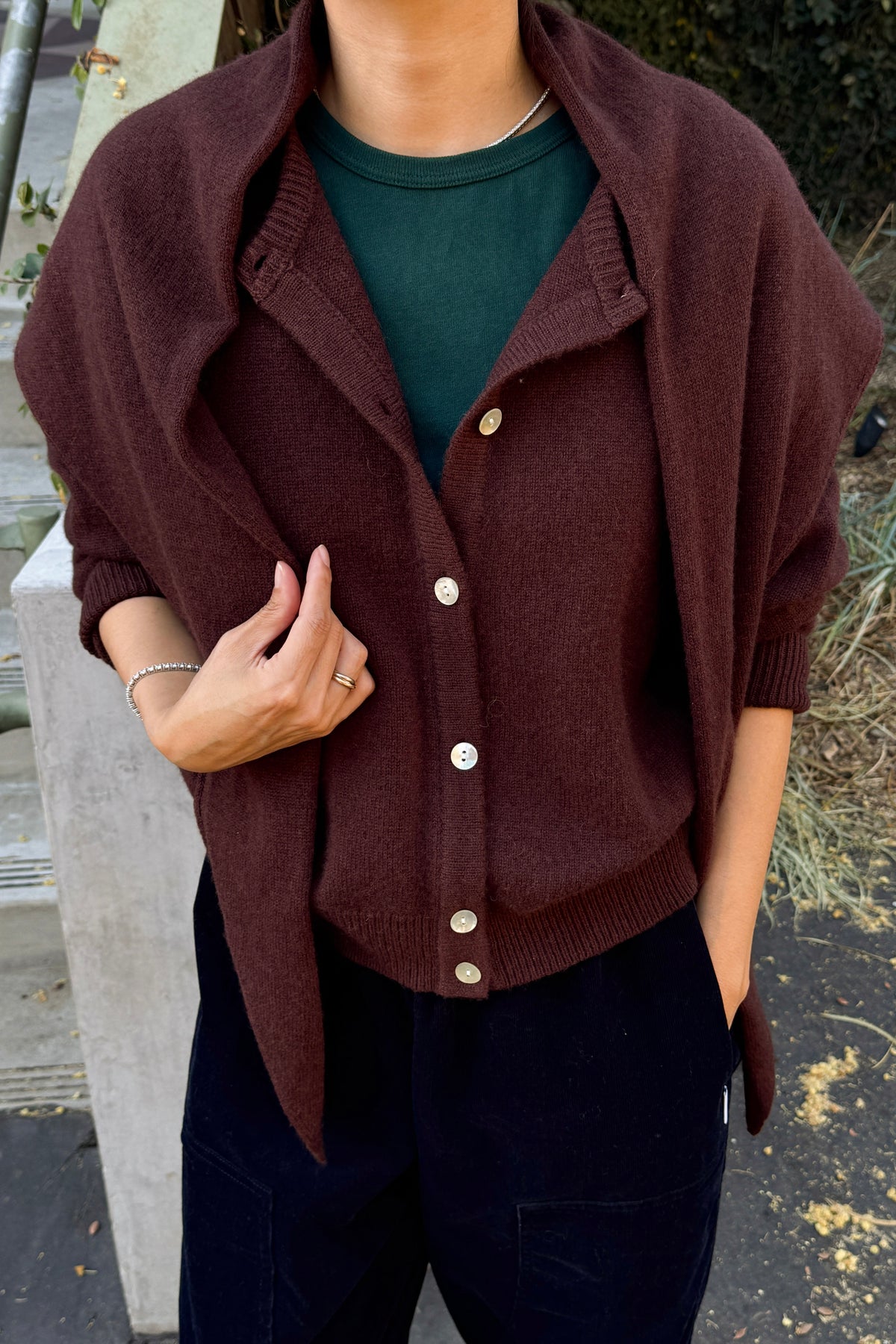 Cashmere Blend Shawl - Espresso