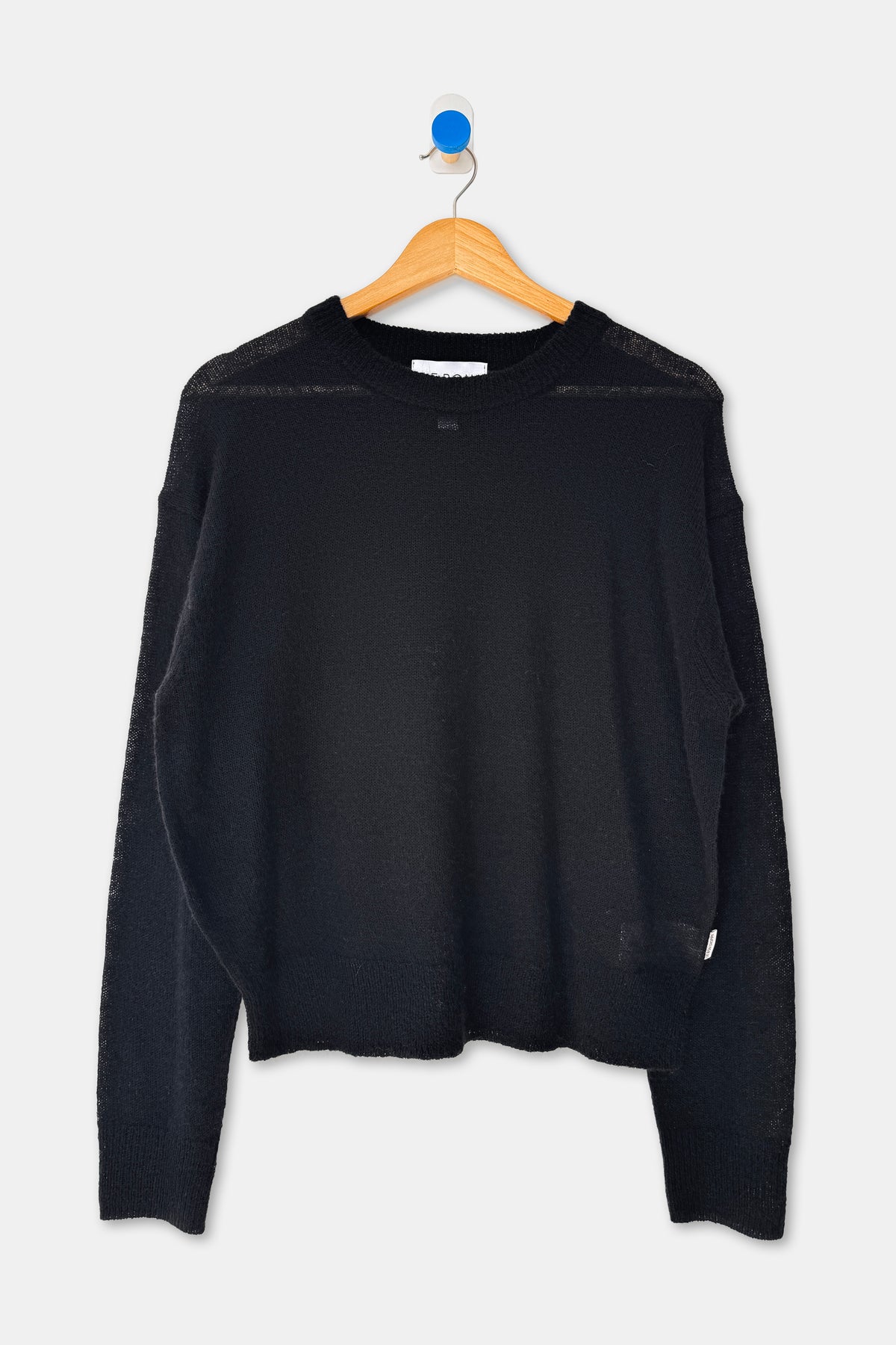 Cecile Crew Neck Mohair Sweater - Black