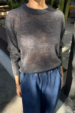 Cecile Crew Neck Mohair Sweater - Charcoal