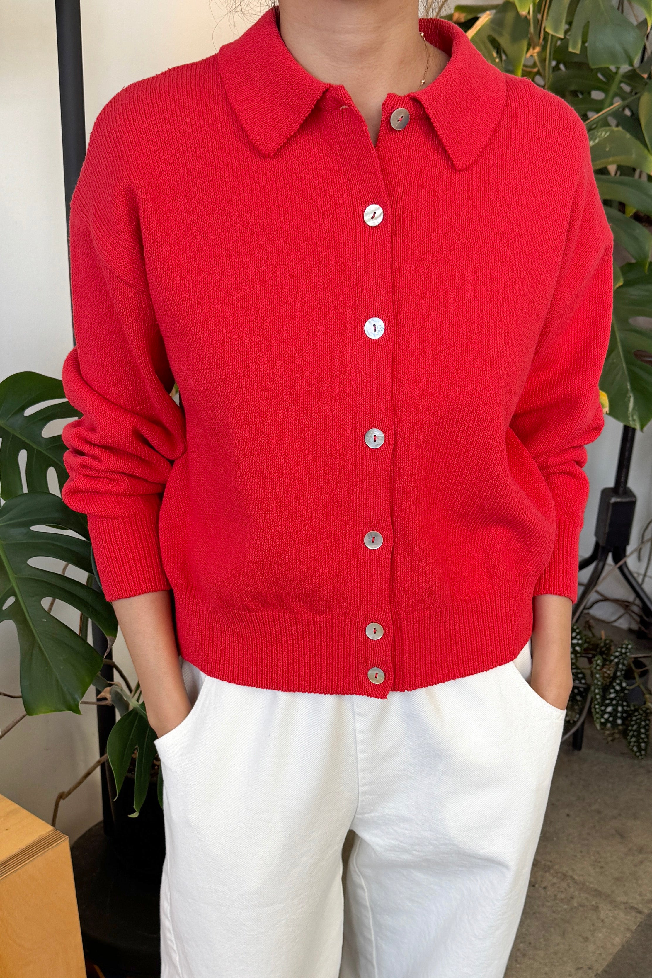 The Club Cardigan - Chili