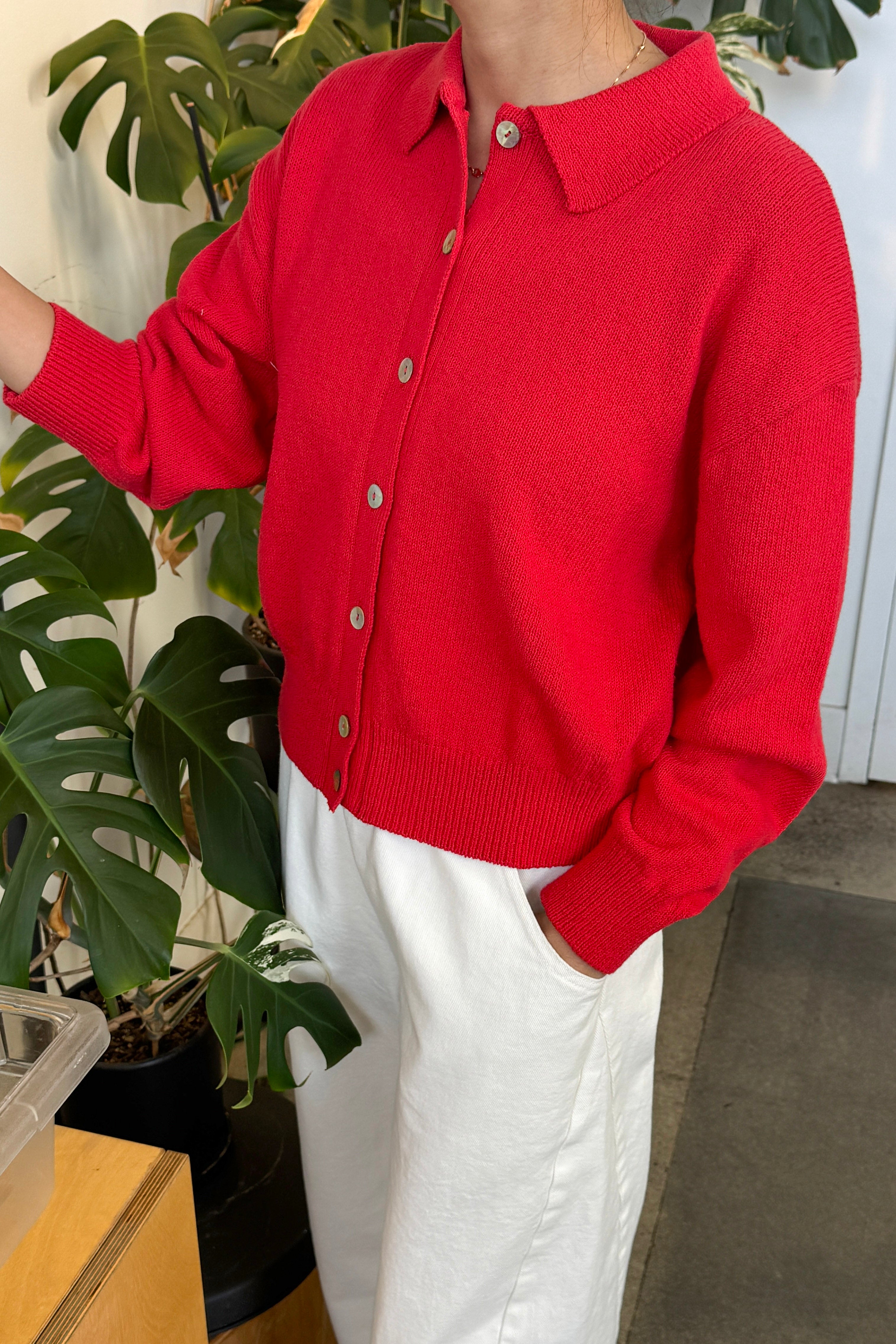 The Club Cardigan - Chili