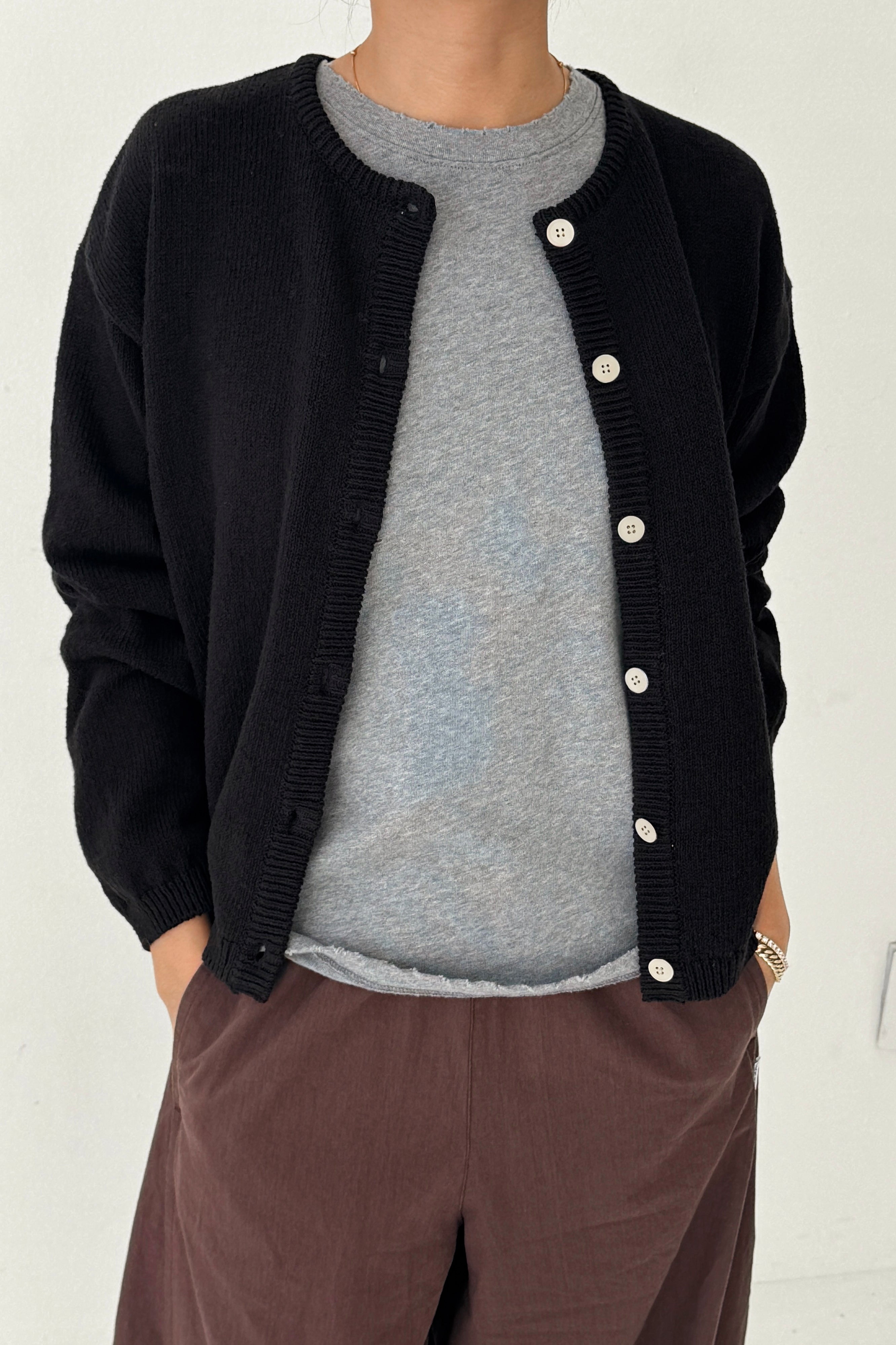 Cotton Leila Cardigan - Black