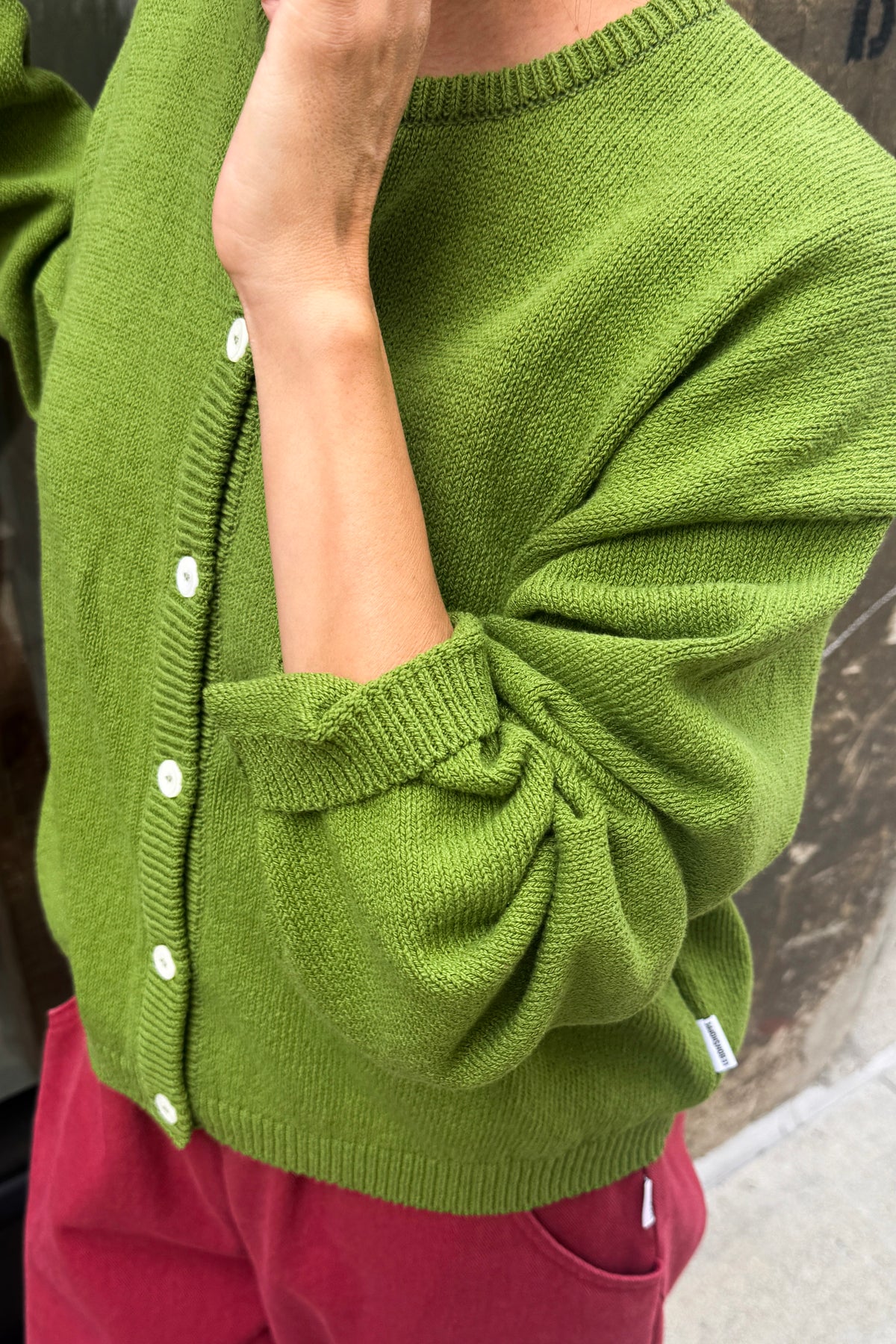 Cotton Leila Cardigan - Avocado