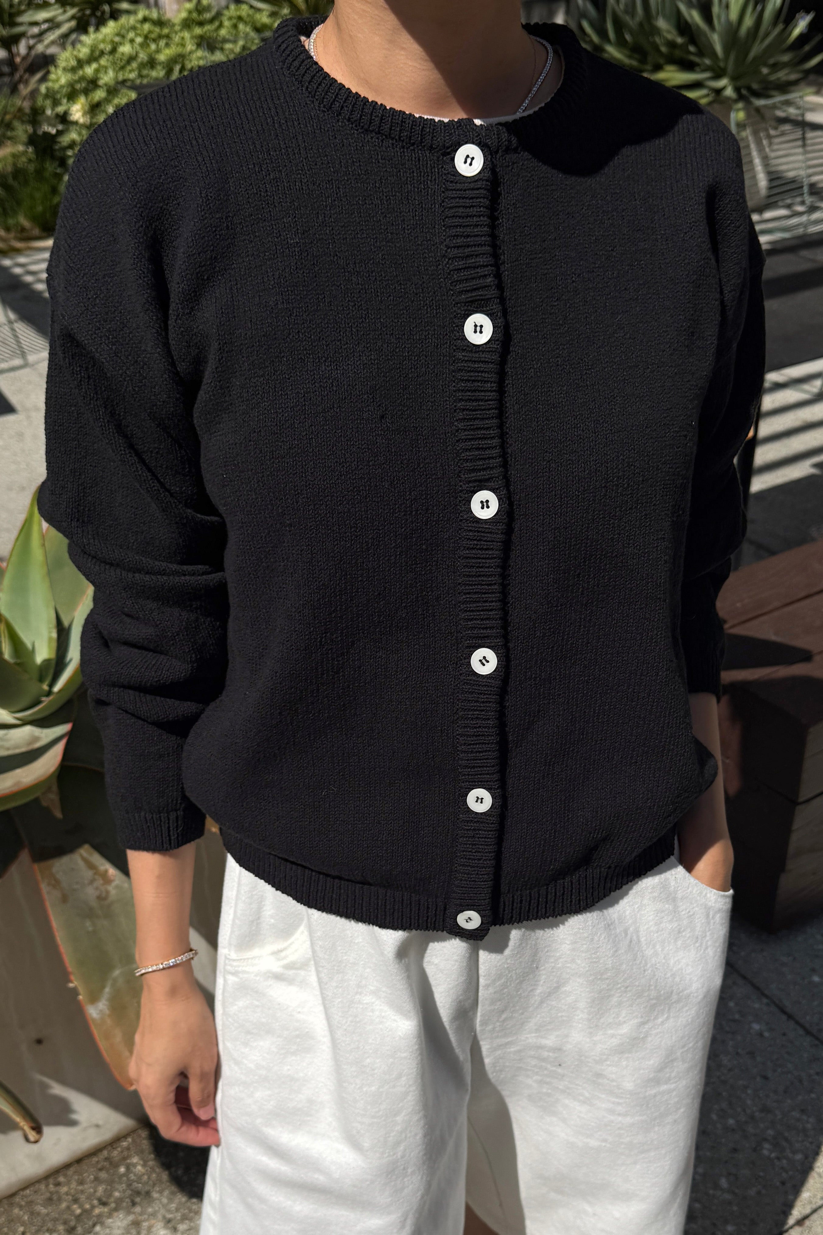 Cotton Leila Cardigan - Black