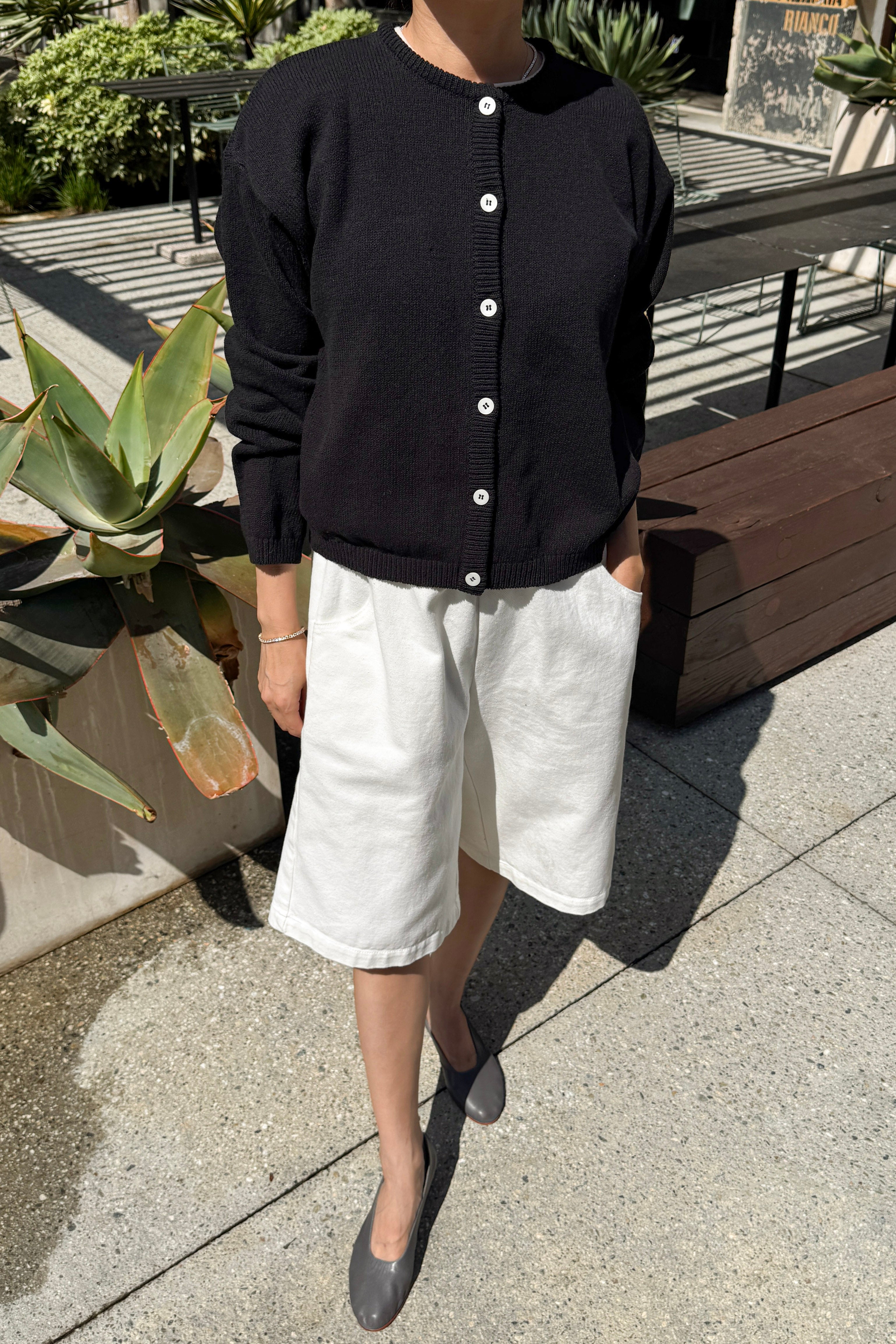 Cotton Leila Cardigan - Black