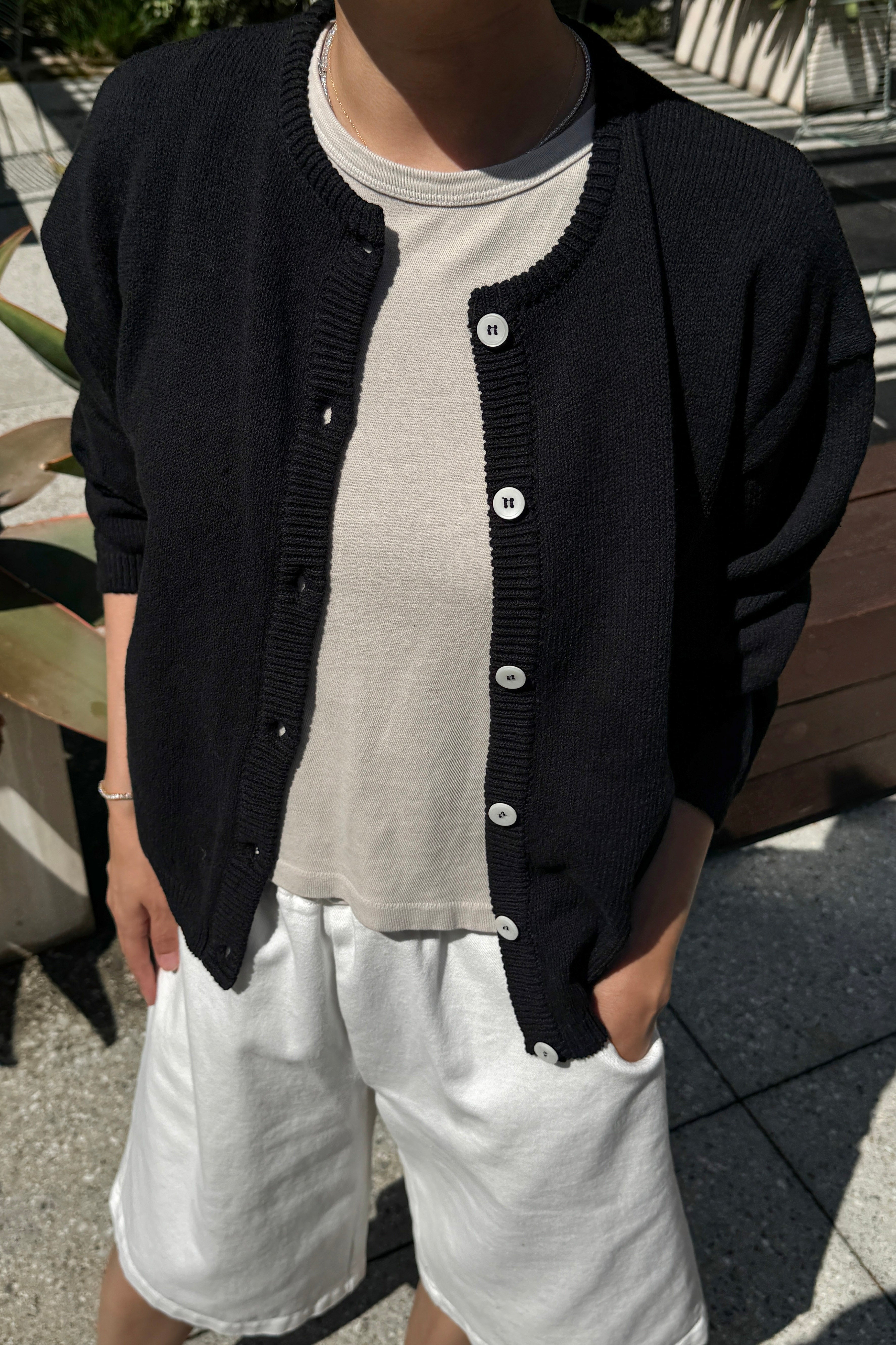 Cotton Leila Cardigan - Black