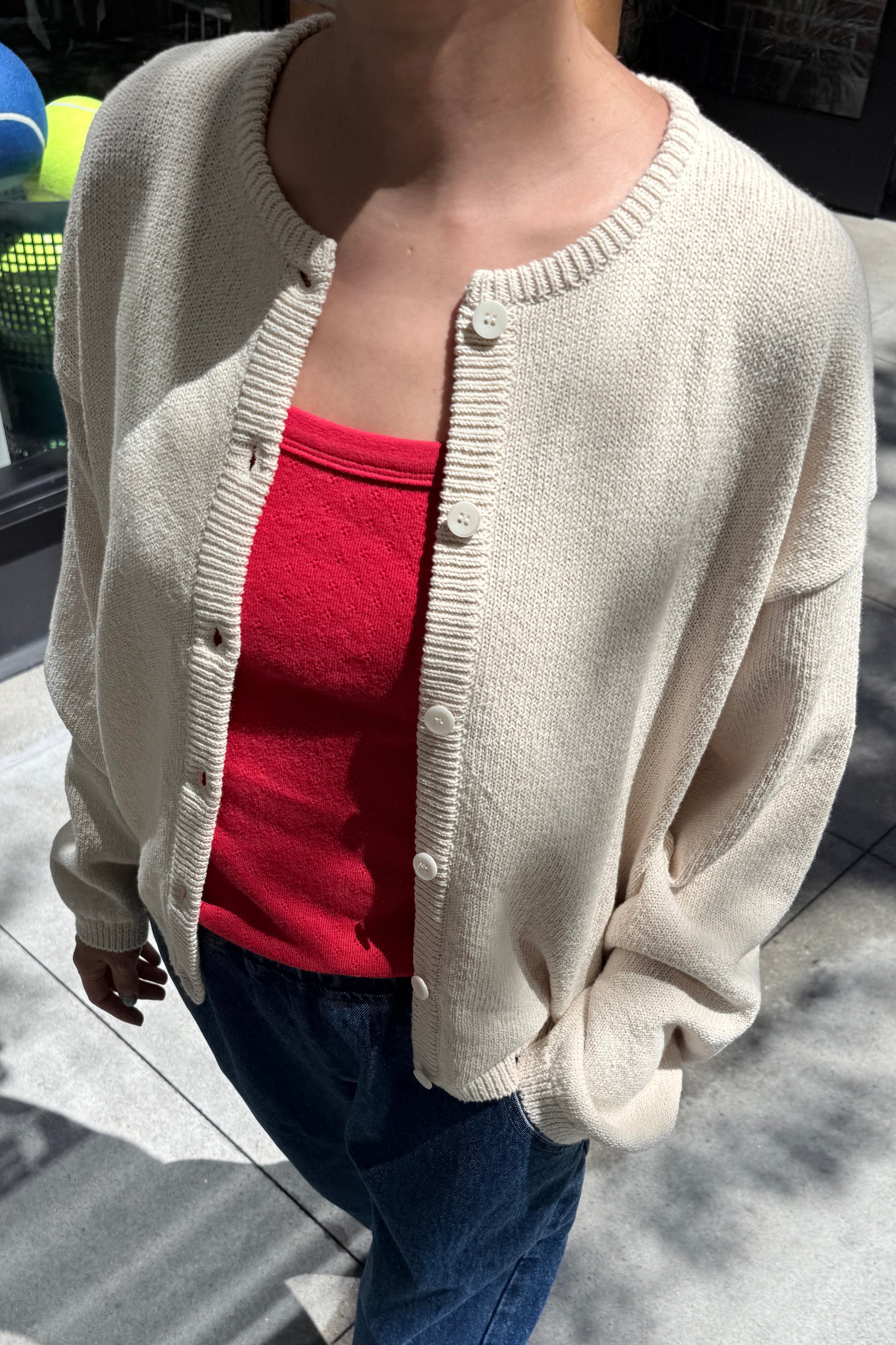 Cotton Leila Cardigan - Naturel