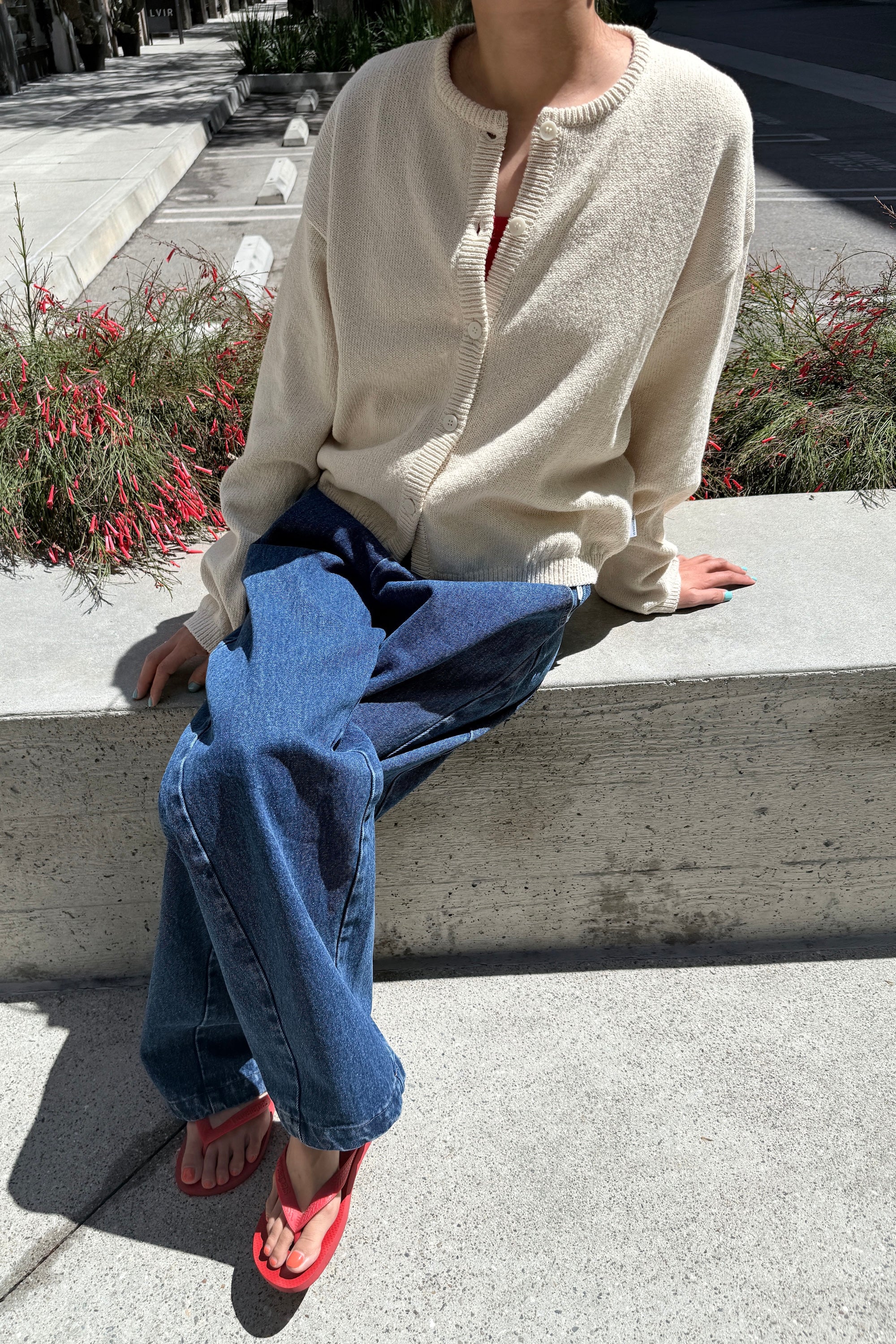 Cotton Leila Cardigan - Naturel