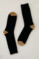 Calcetines clásicos extendidos de cachemira - Negro