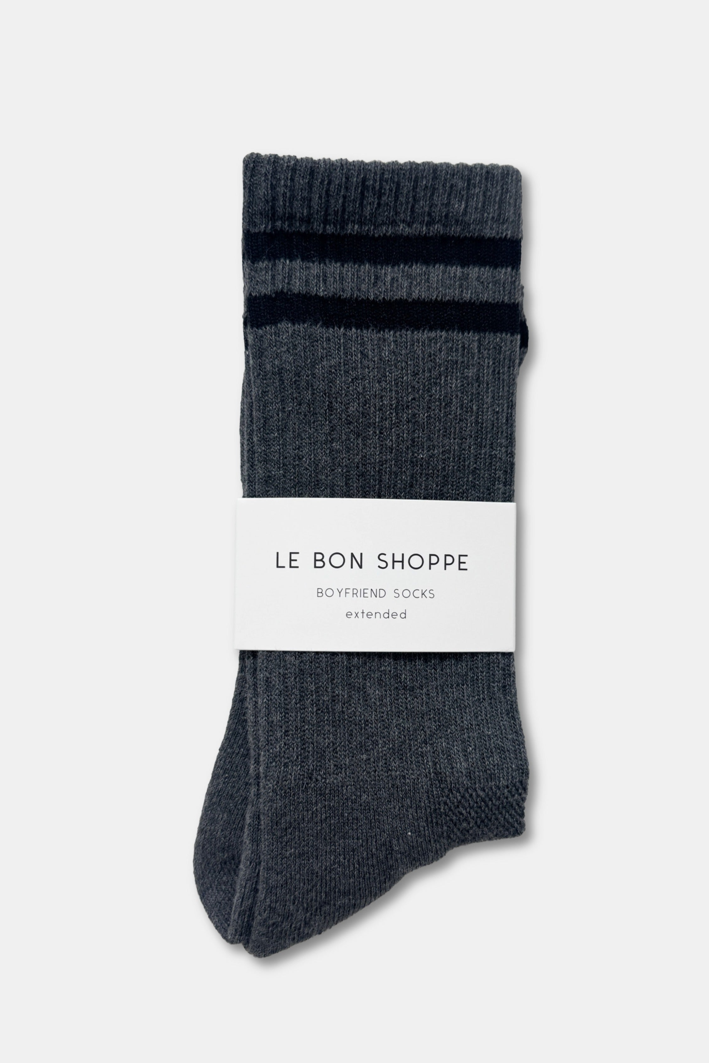 EXTENDED  Boyfriend Socks - Charcoal