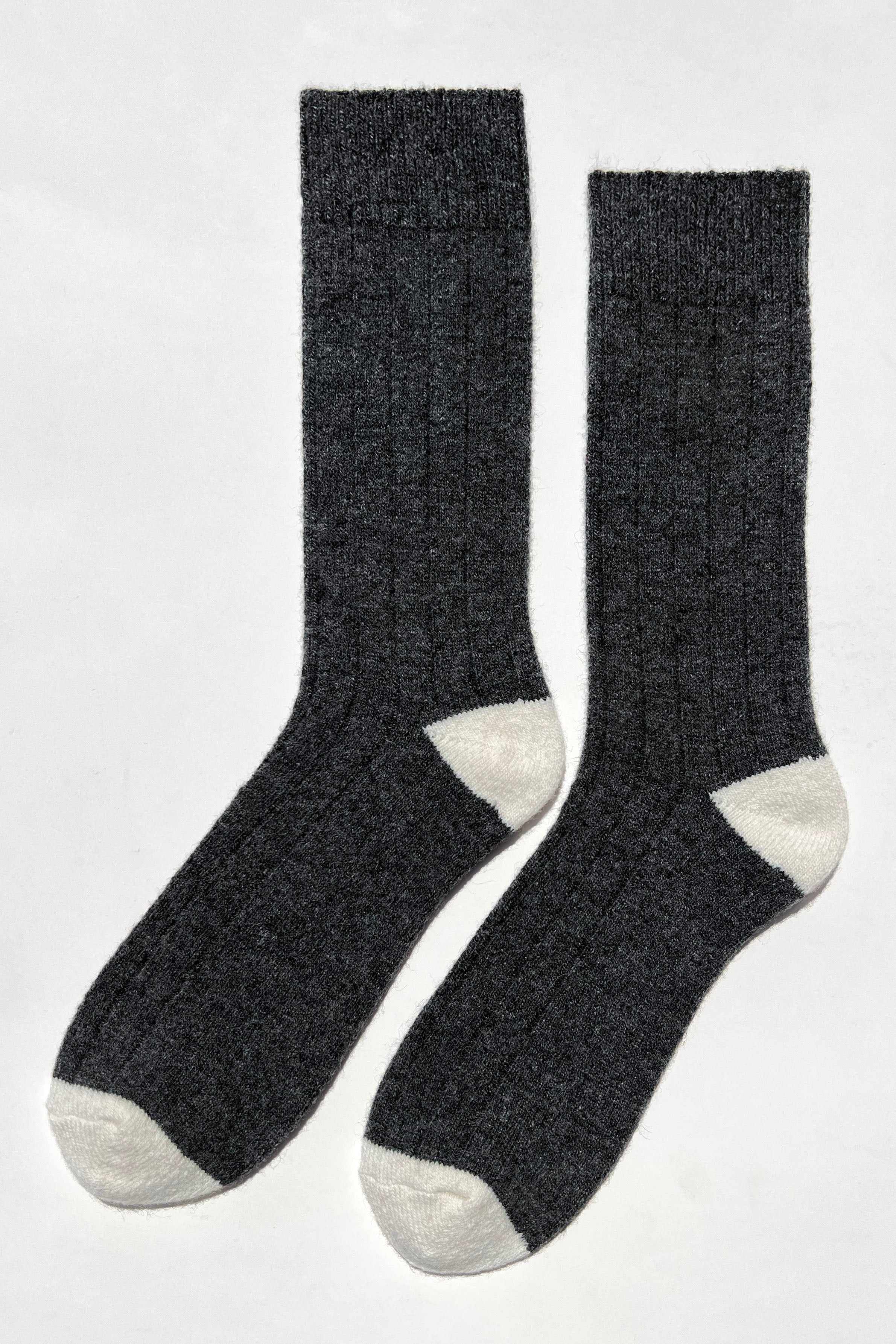 EXTENDED Cashmere Classic Socks - Charcoal Melange