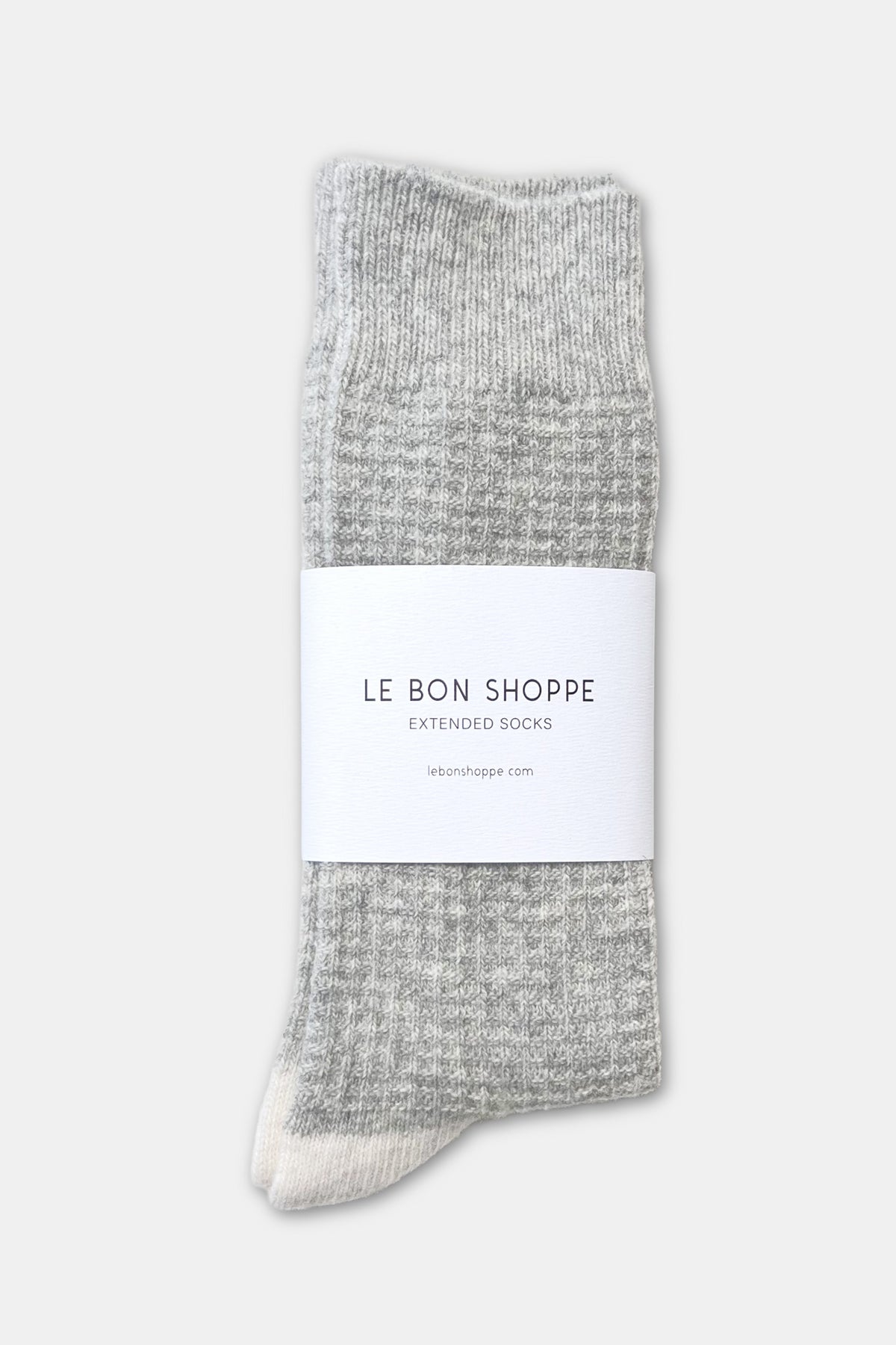 Extended Wool Waffled Socks - Stone/Cream