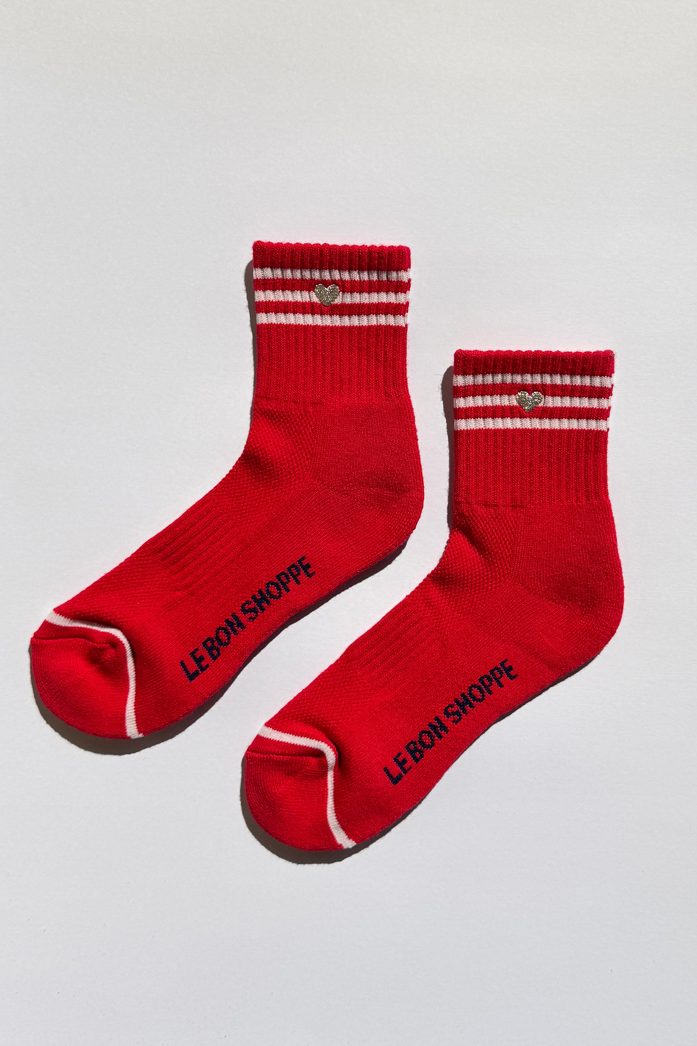 Embroidered Girlfriend Socks - SCARLET+ HEART