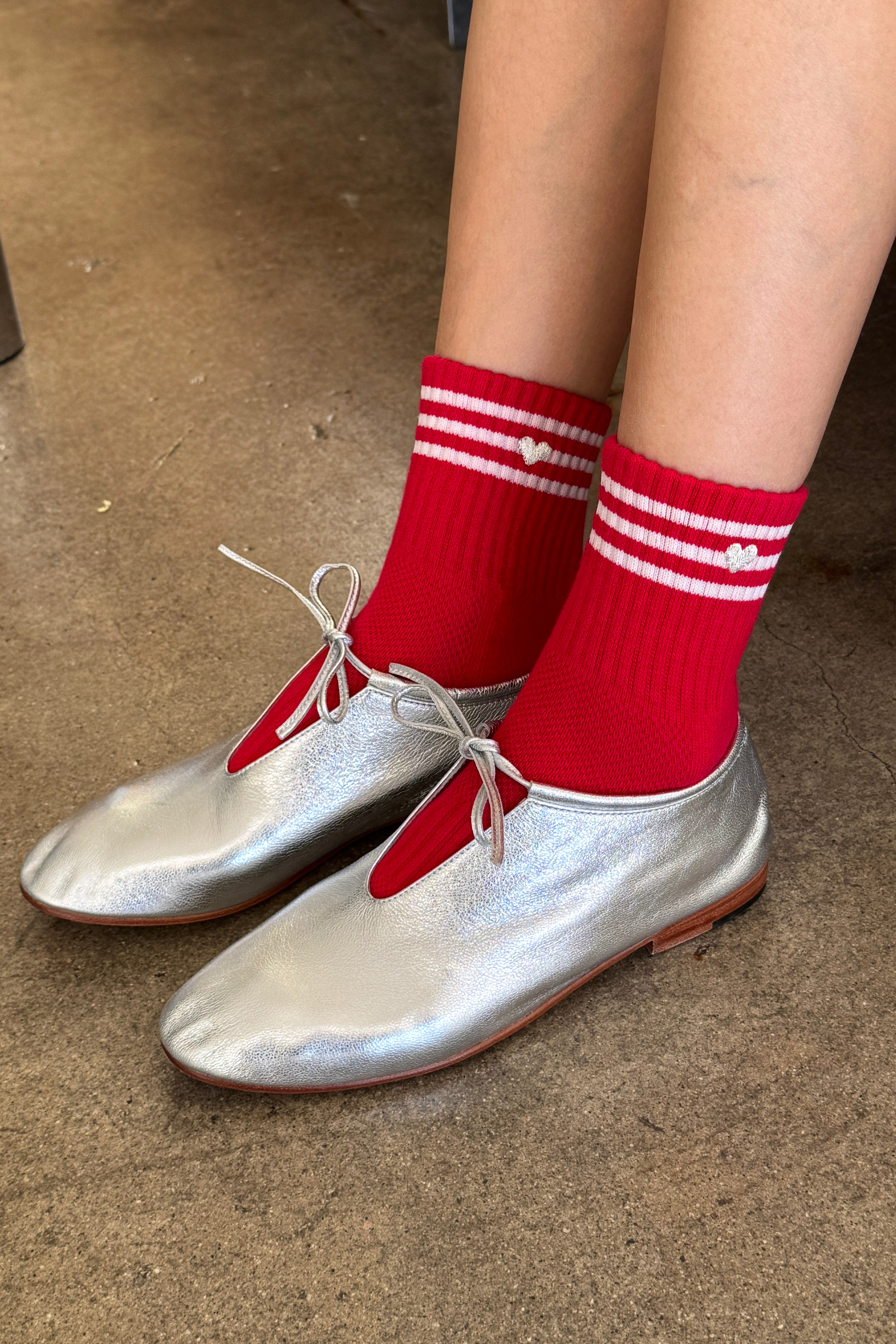 Embroidered Girlfriend Socks - SCARLET+ HEART