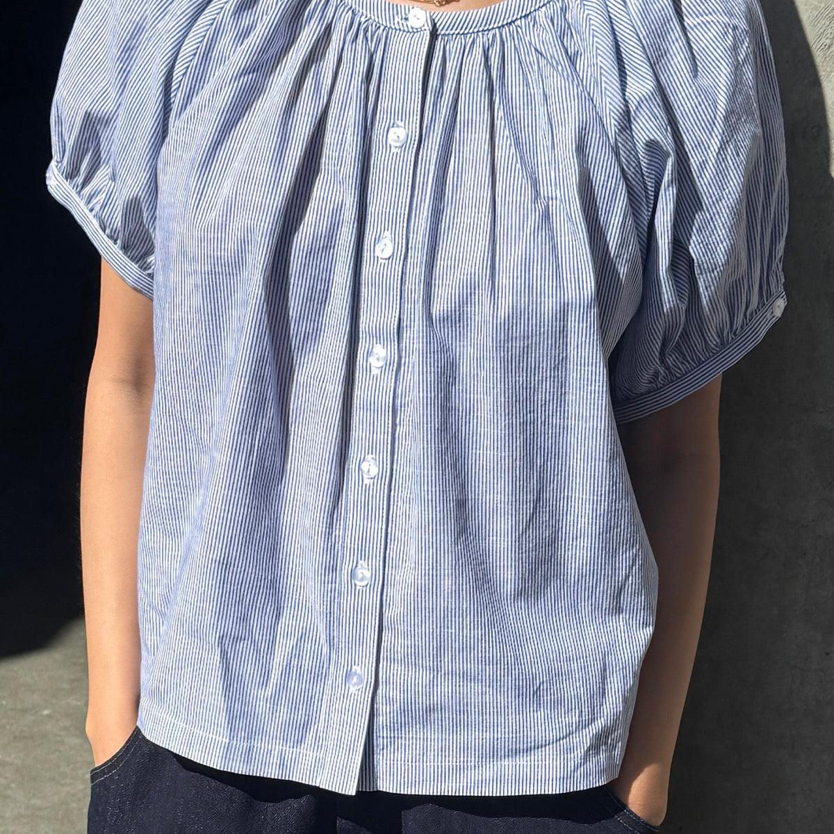 Emily Short Sleeve Top - Blue Stripe