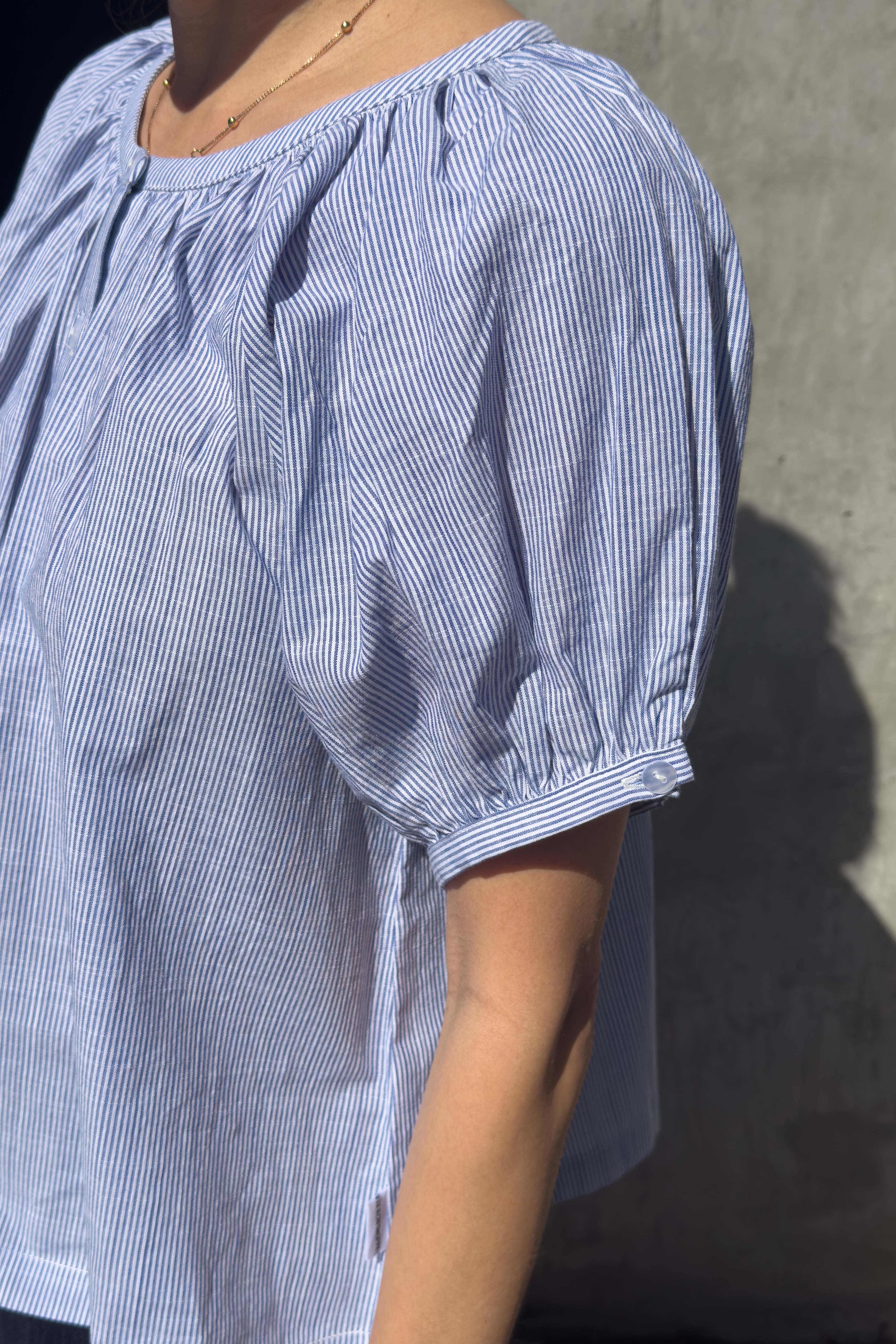 Emily Short Sleeve Top - Blue Stripe