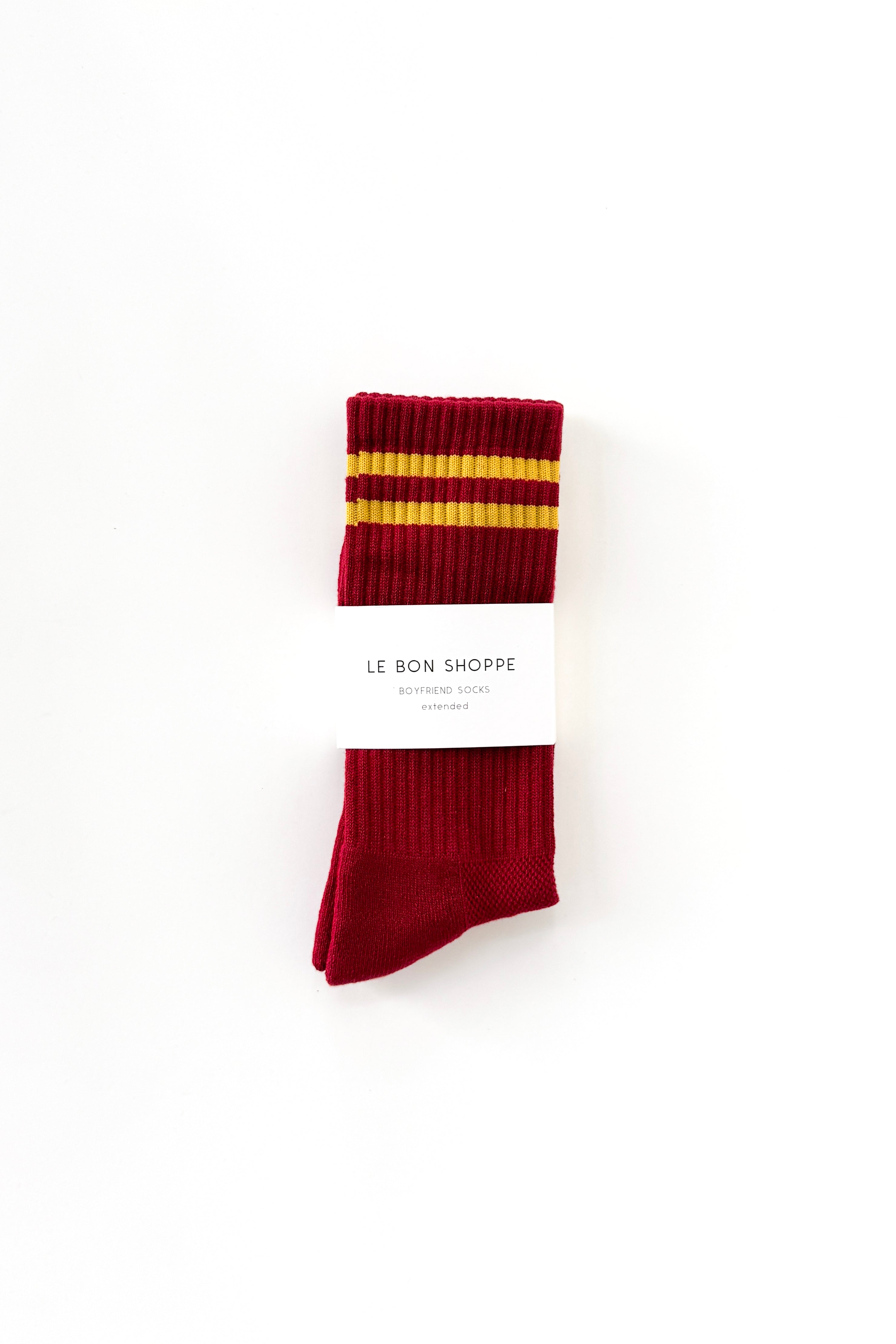 EXTENDED  Boyfriend Socks - Cardinal