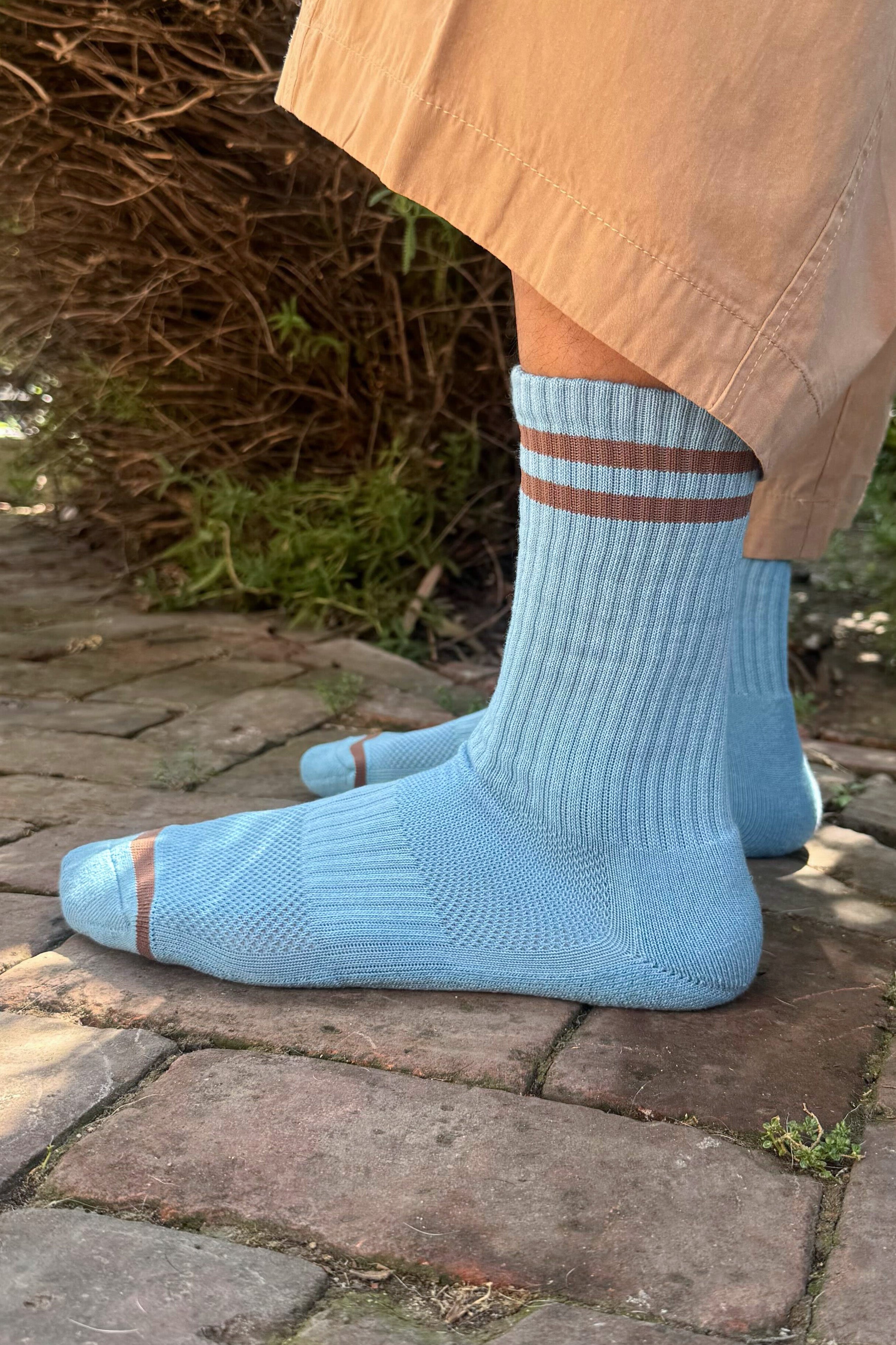 EXTENDED  Boyfriend Socks - Powder Blue