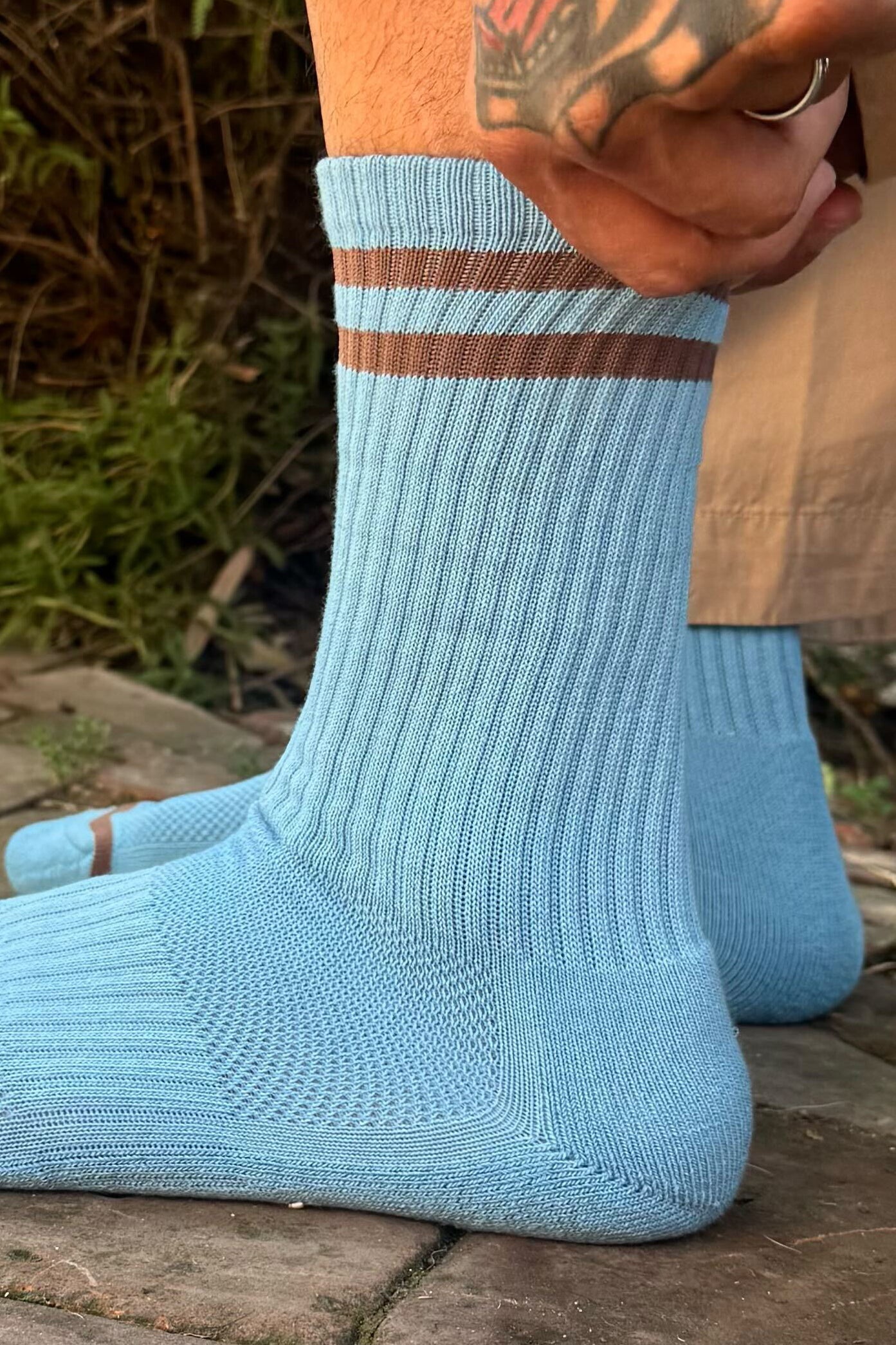 EXTENDED  Boyfriend Socks - Powder Blue