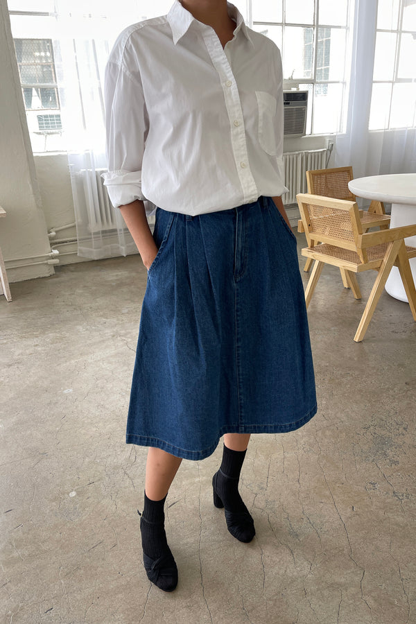 Farm Girl Skirt - Blue Denim
