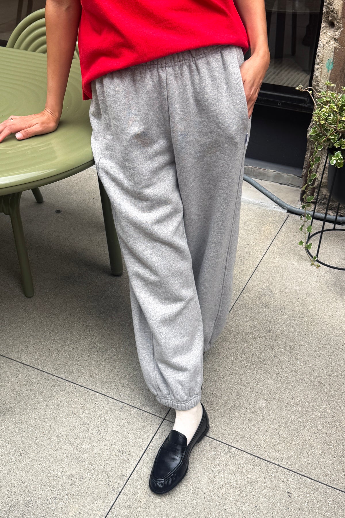 French Terry Balloon Pants - Melange Grey