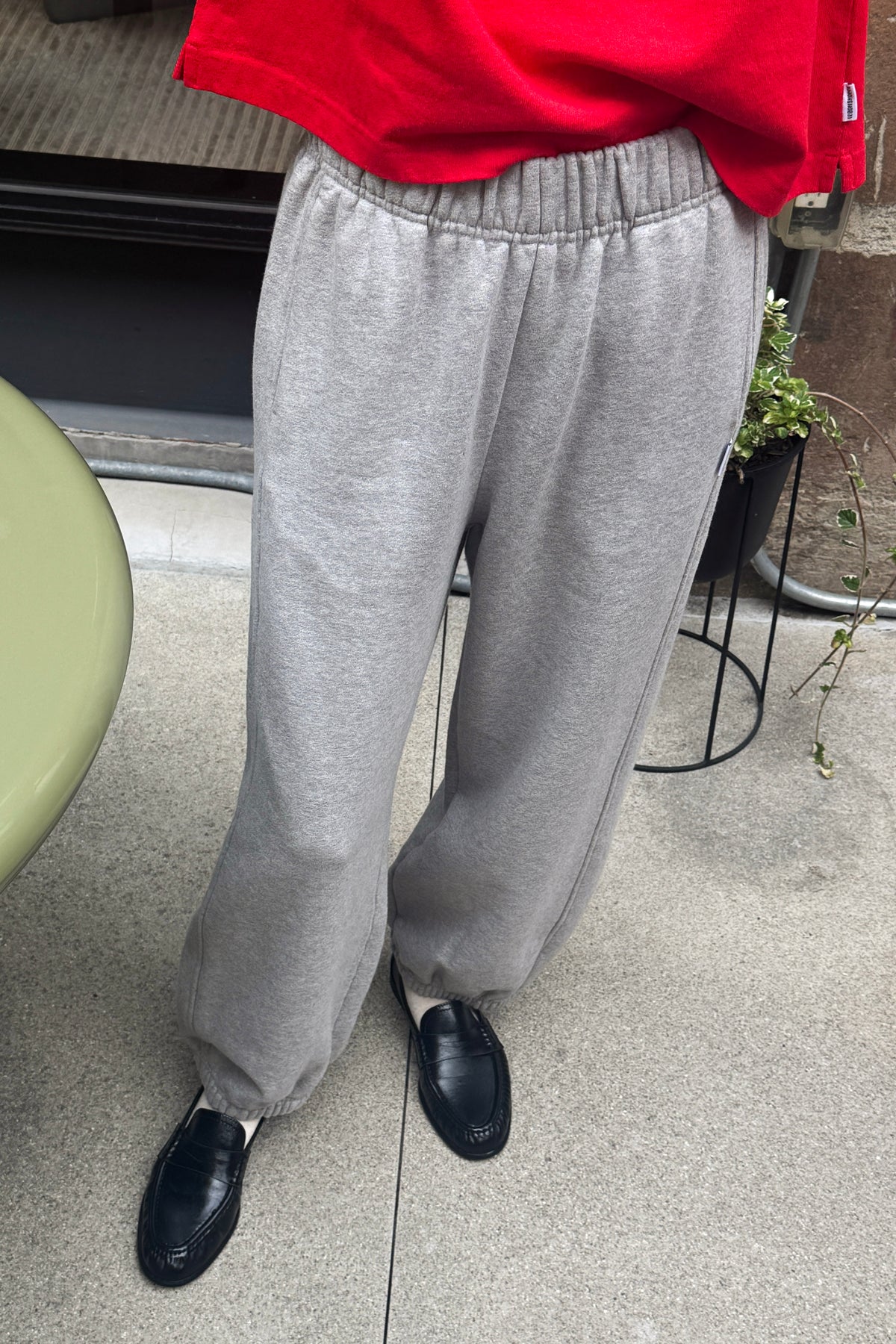 French Terry Balloon Pants - Melange Grey