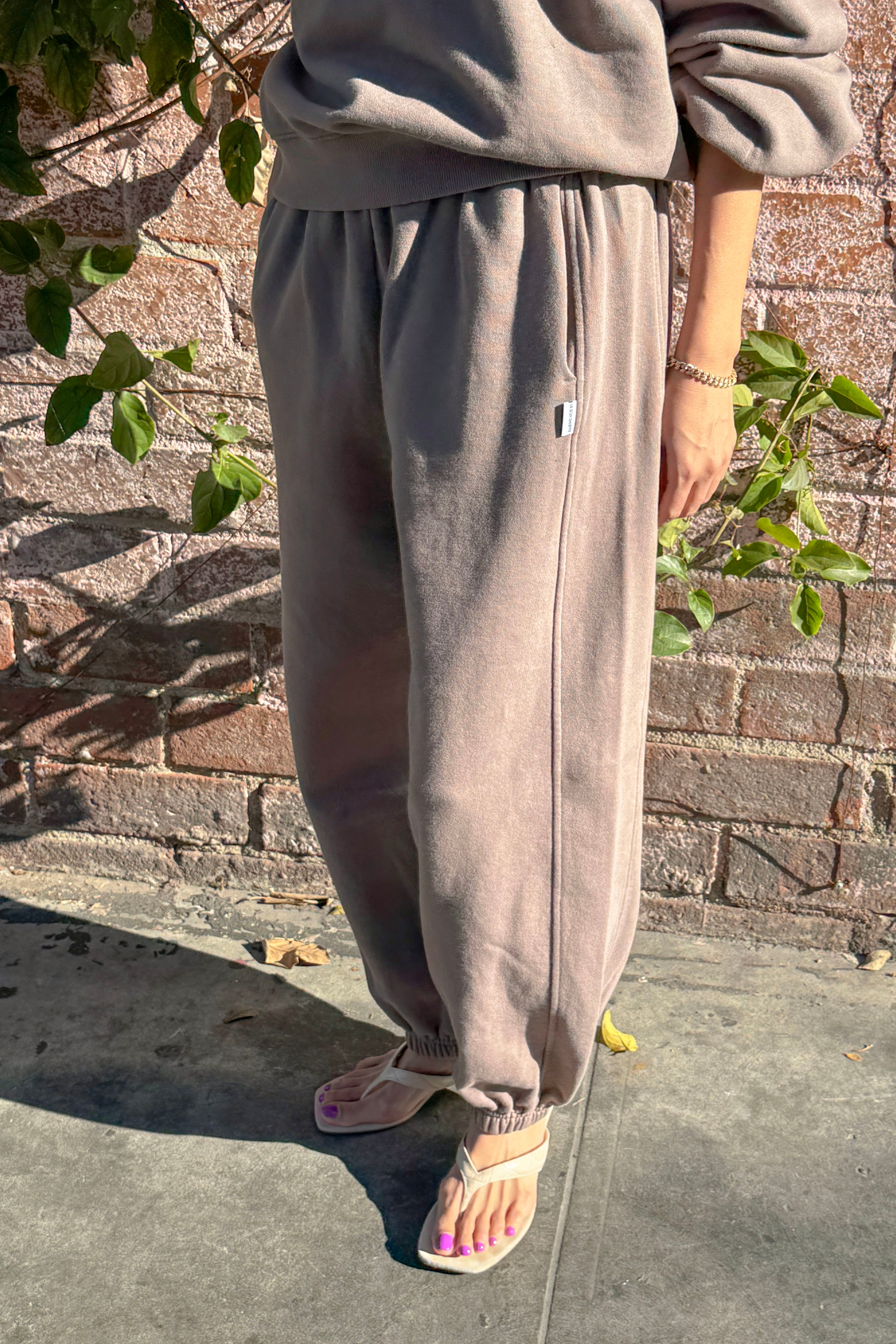 French Terry Balloon Pants - Mushroom