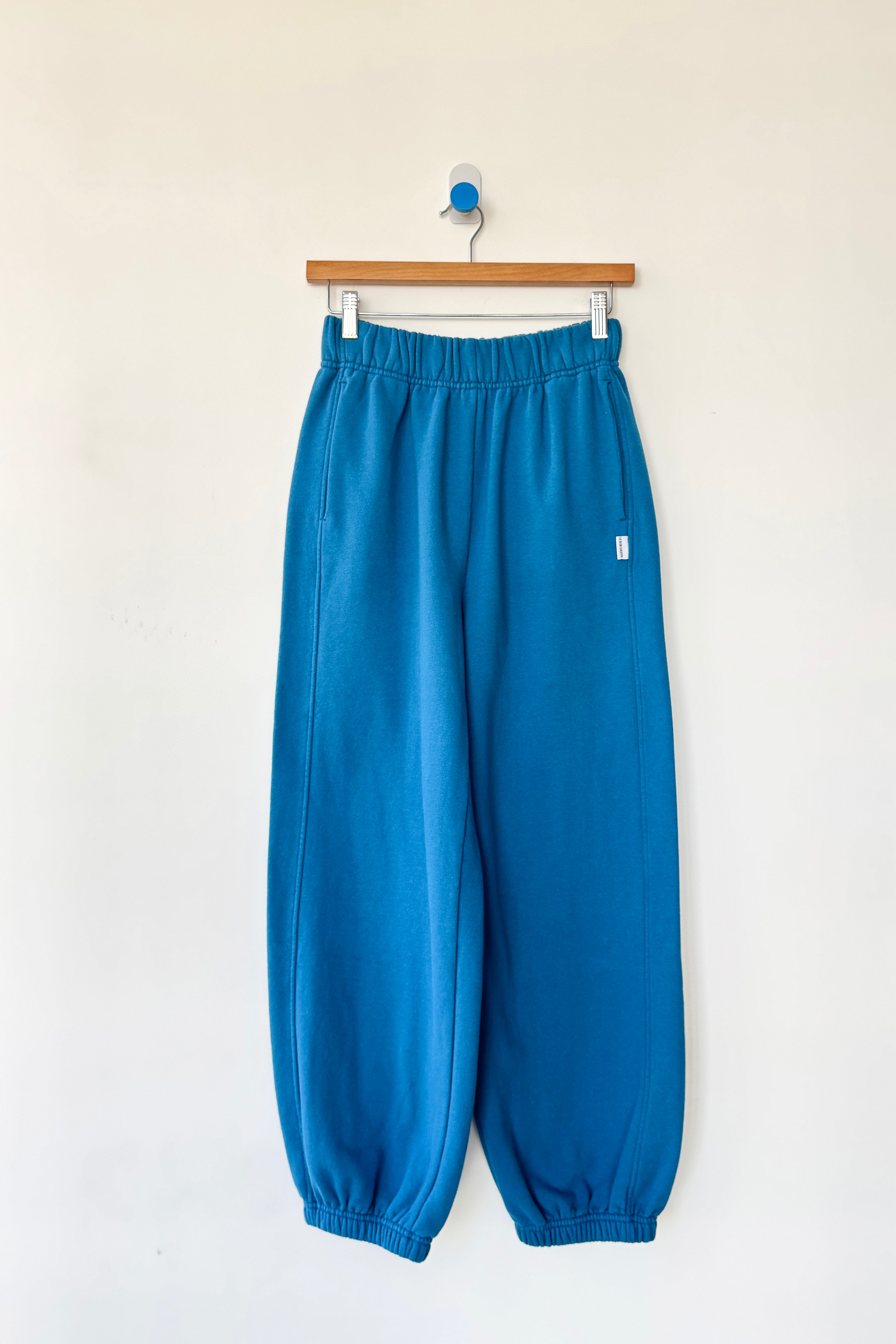 French Terry Balloon Pants - Teal Blue