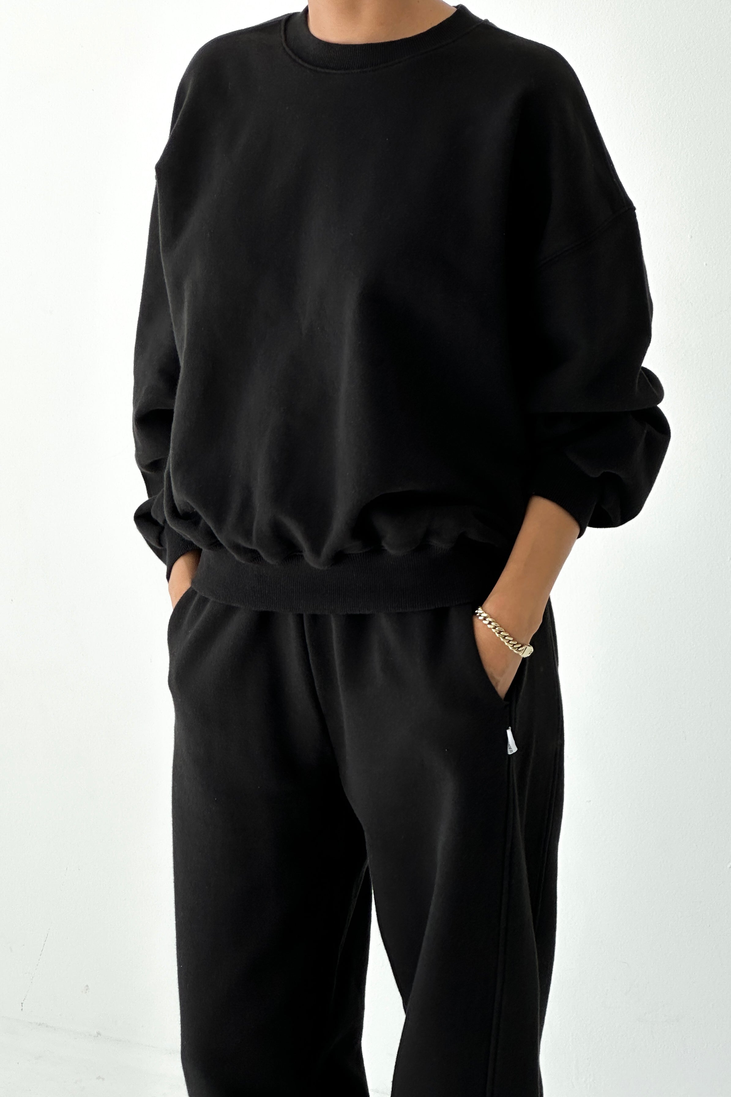 French Terry Core Sweatshirt - Black