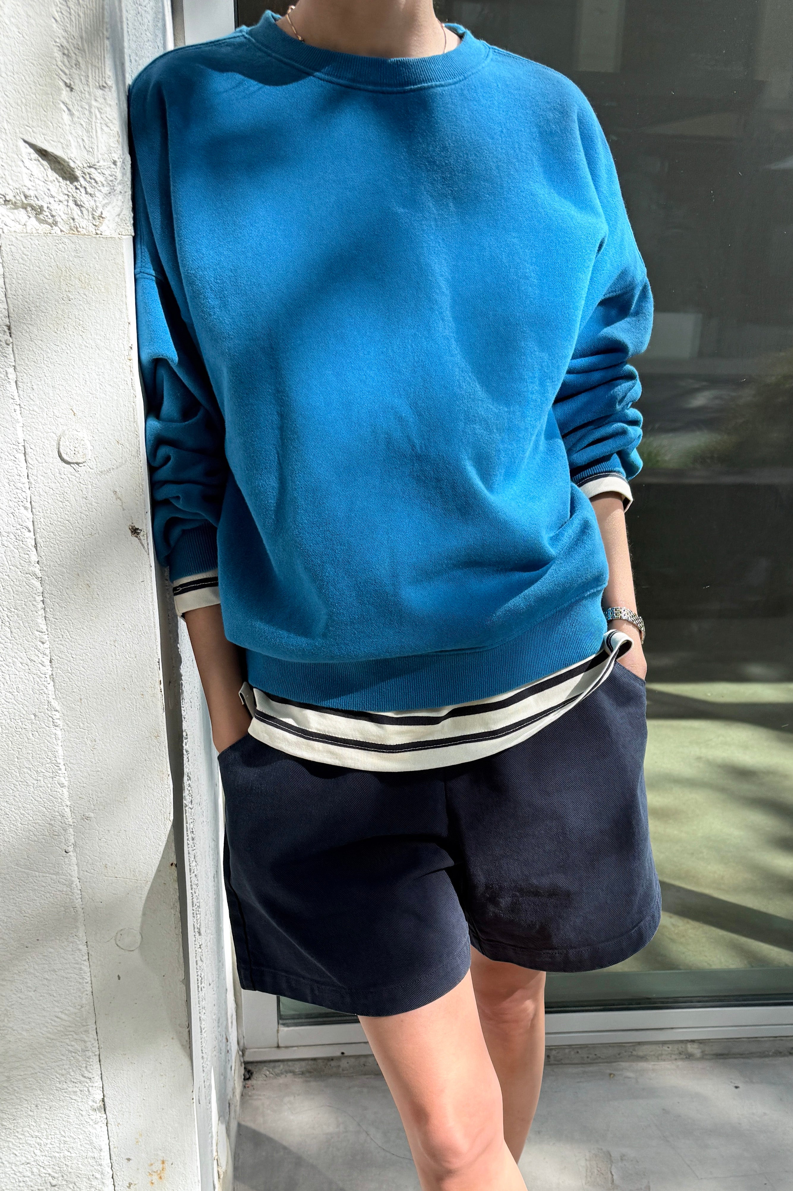 French Terry Core Sweatshirt - Teal Blue