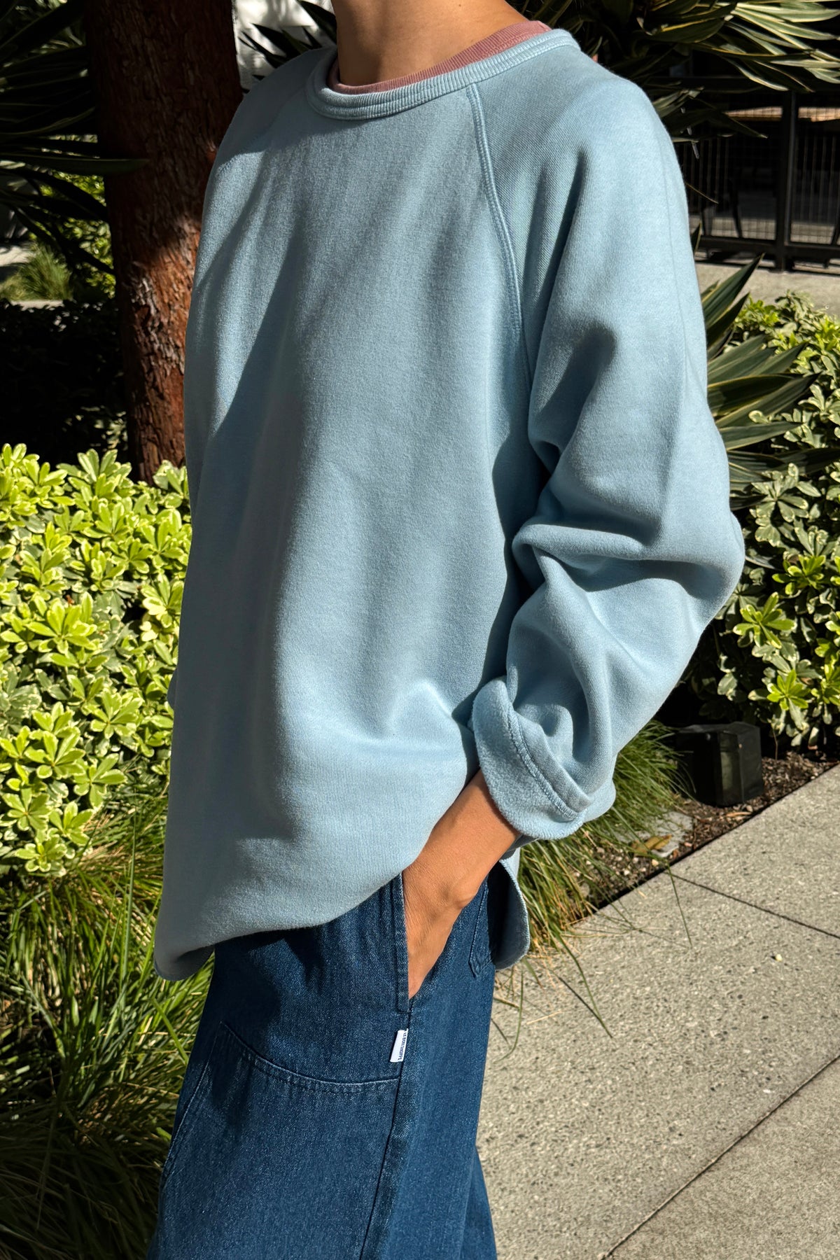 French Terry Raglan Tee - Dream Blue