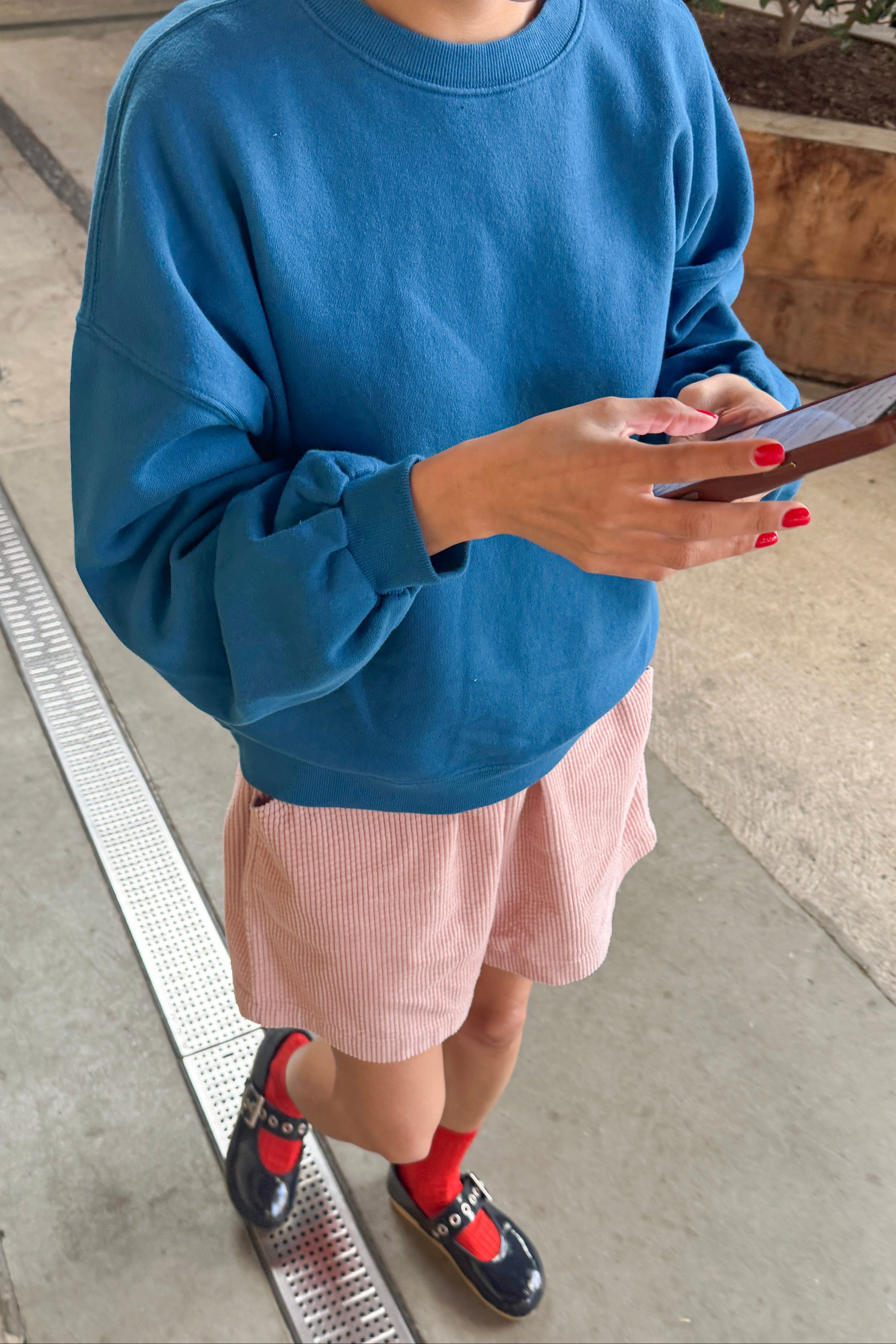 French Terry Core Sweatshirt - Teal Blue