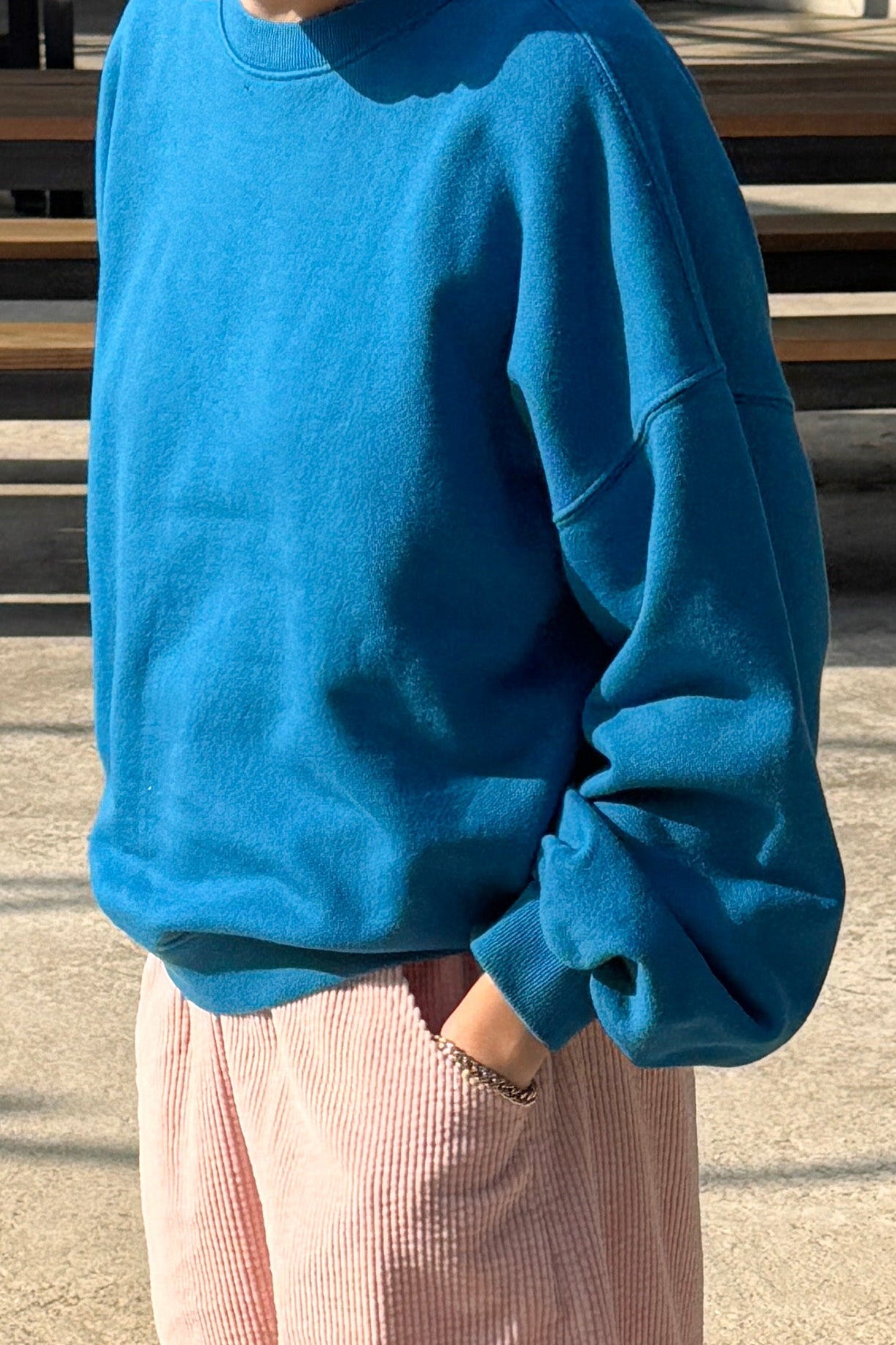 French Terry Core Sweatshirt - Teal Blue