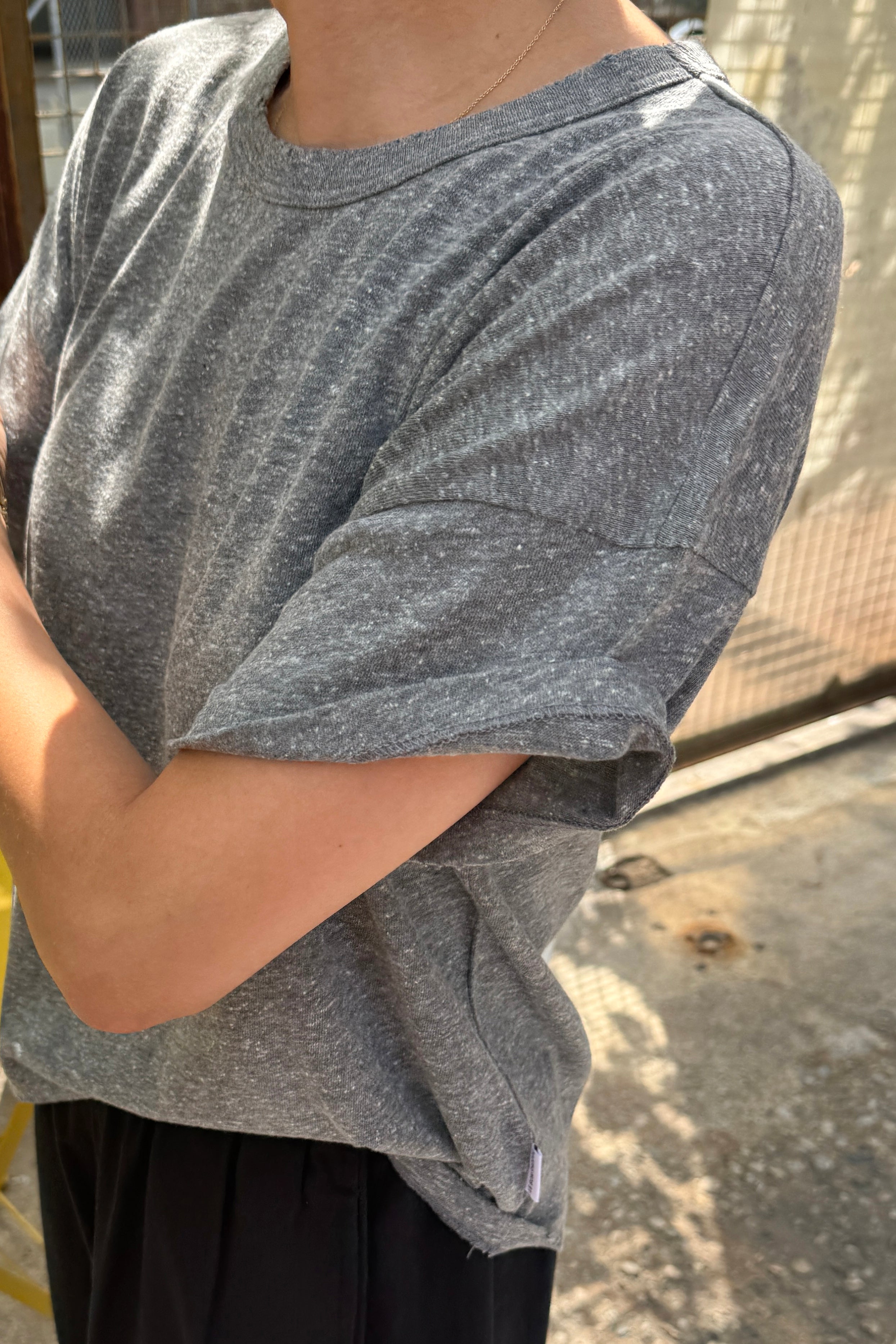 Vintage Fille Tee - Ht.Grey