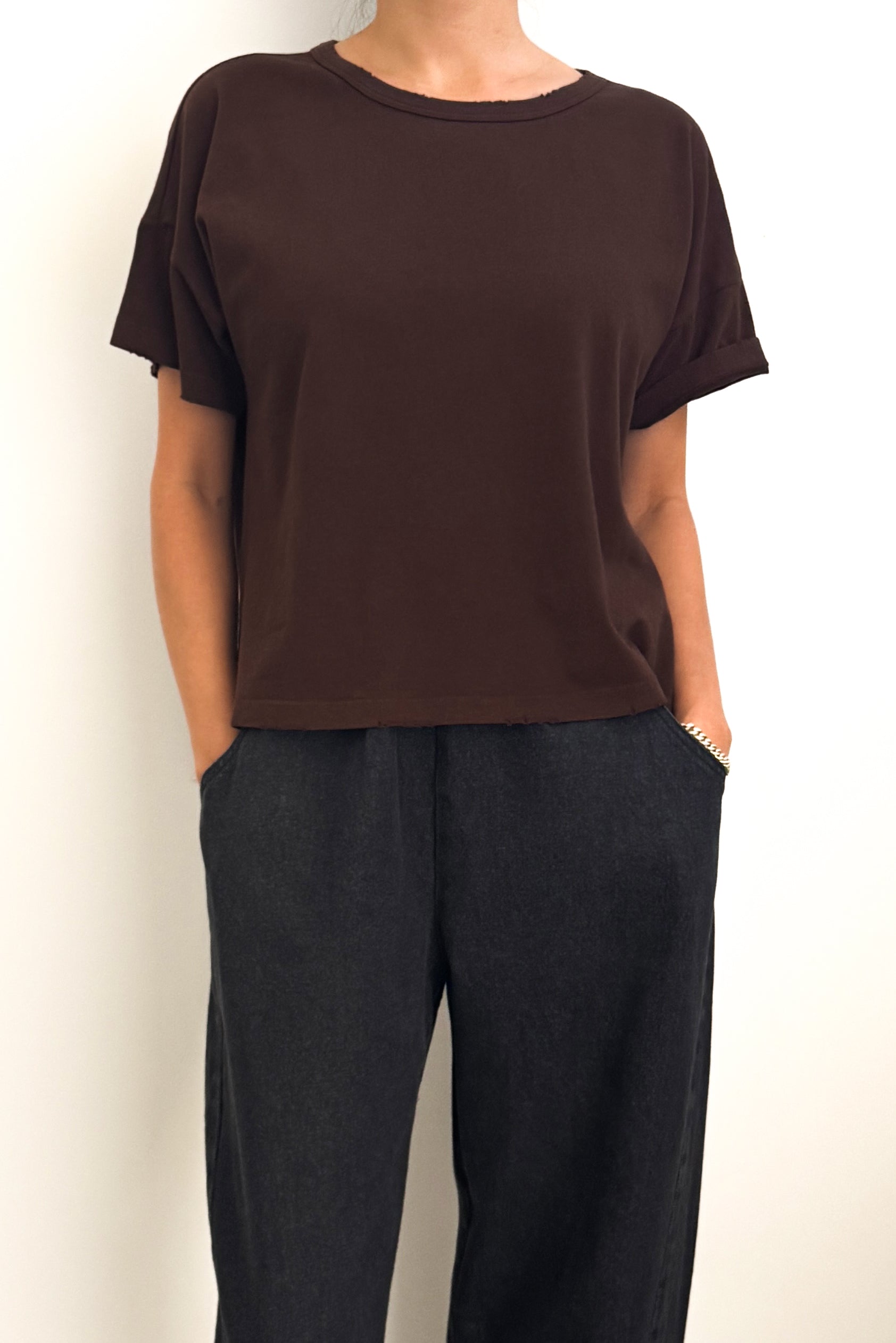Vintage Fille Tee - Dark Cacao