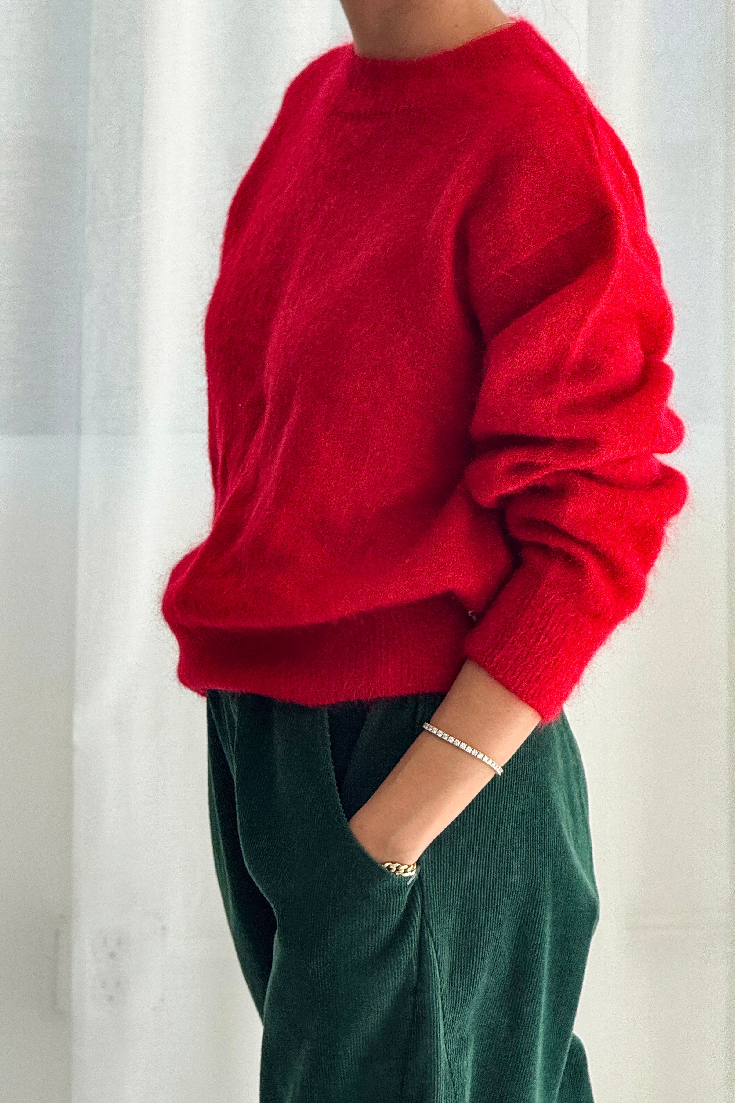トップス MONCLER FRGMT Mohair Sweater RED L Finn Mohair Sweater - Red
