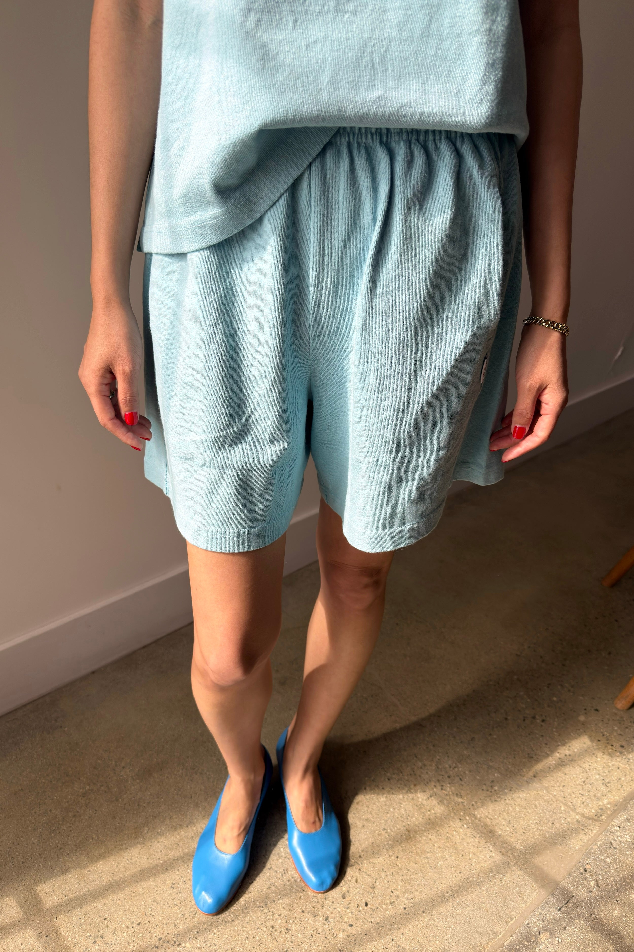Flared Basketball Shorts - Sky Blue
