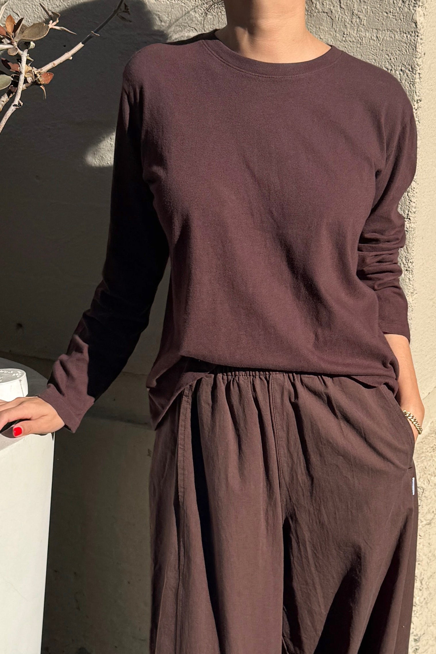 Foundation Long Sleeve Tee - Dark Cacao