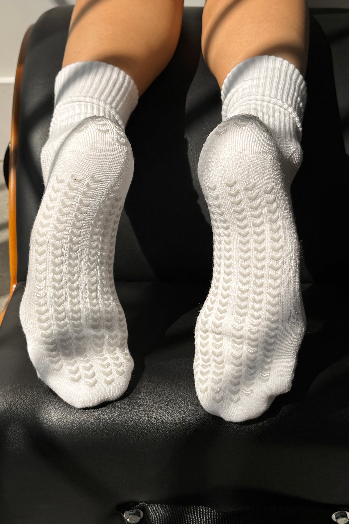 Grip Gym Socks - White + Grey