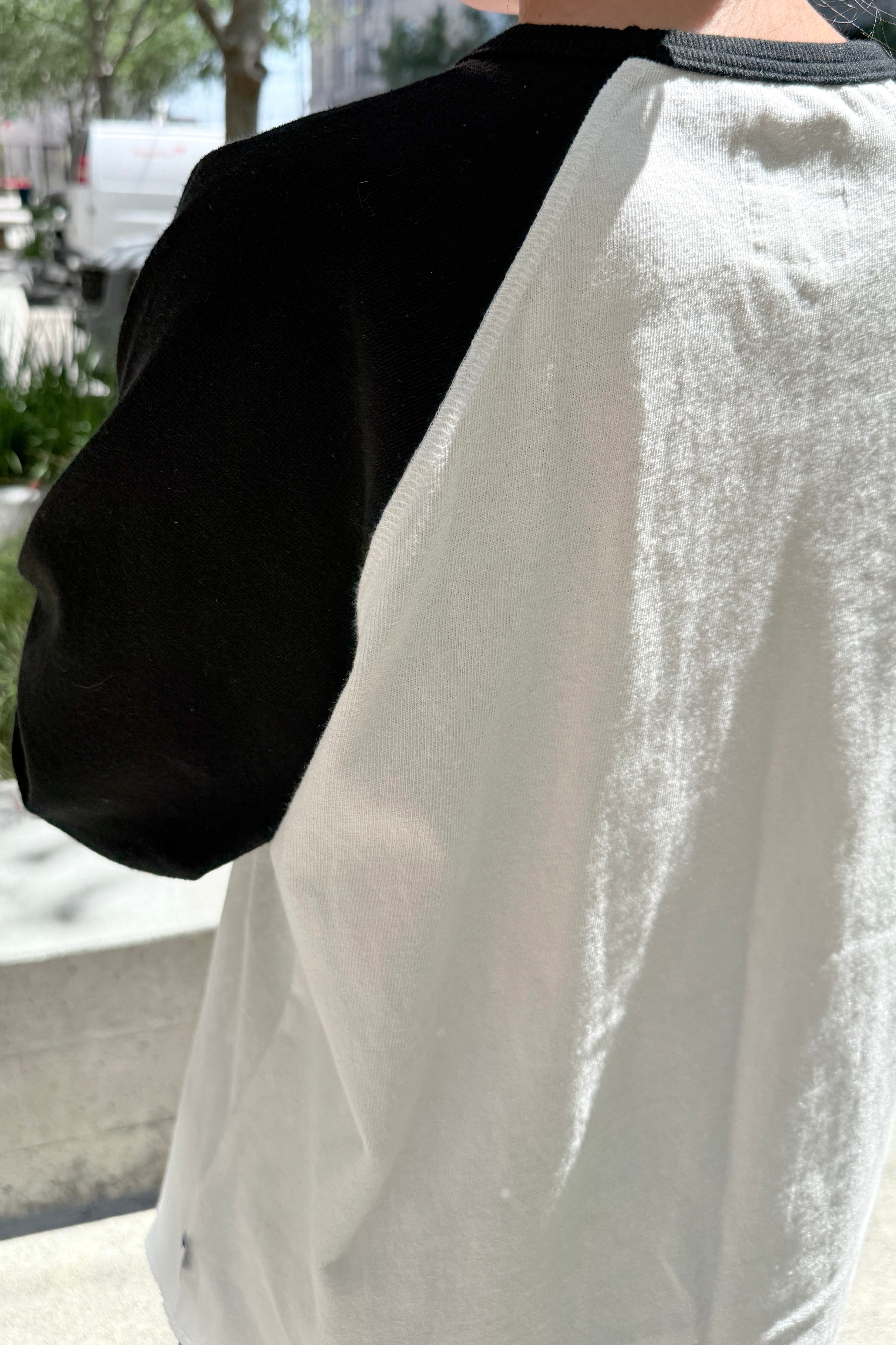 Heavy Cotton Raglan Tee - White/Black