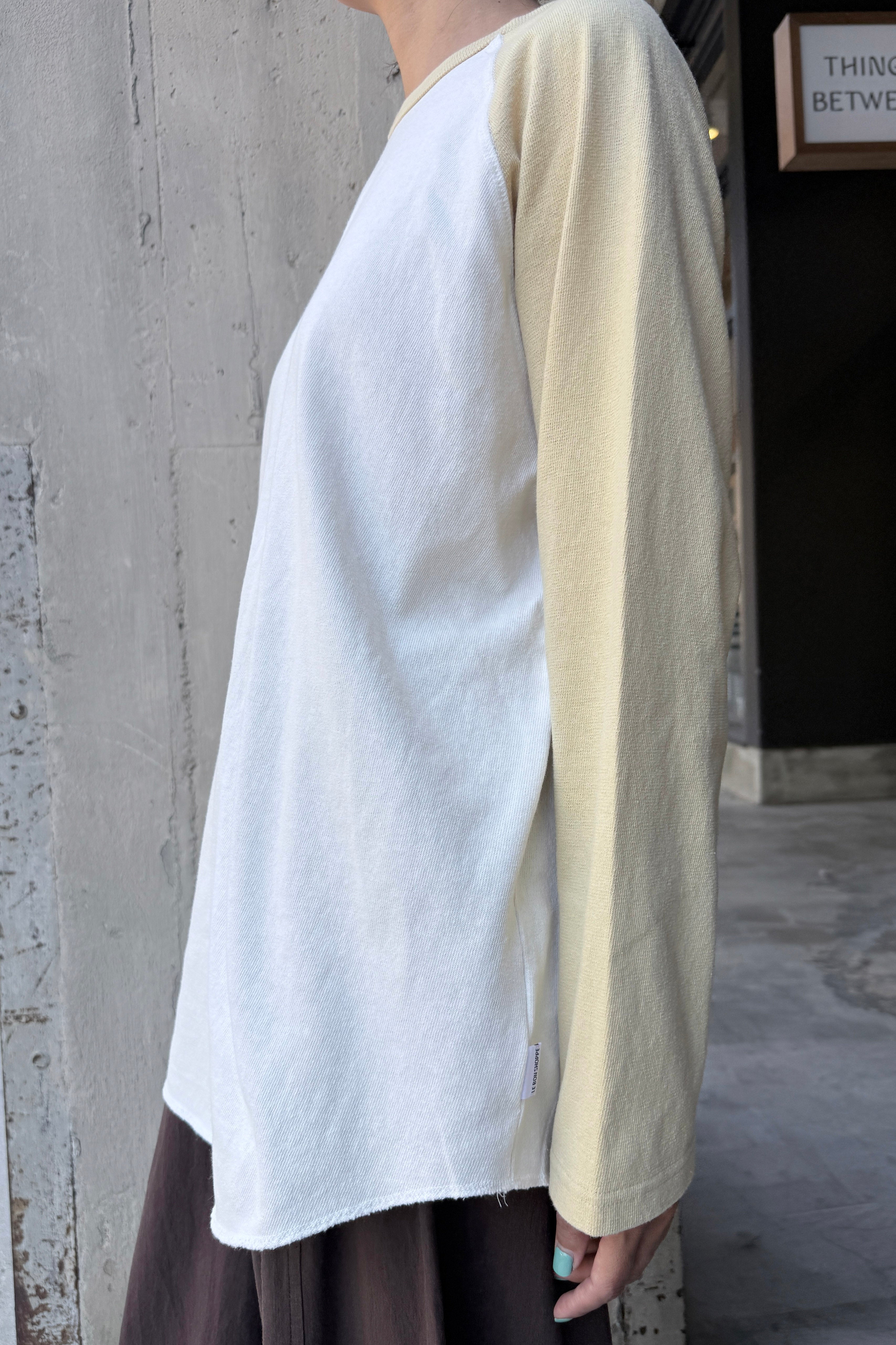 Heavy Cotton Raglan Tee - White/Butter