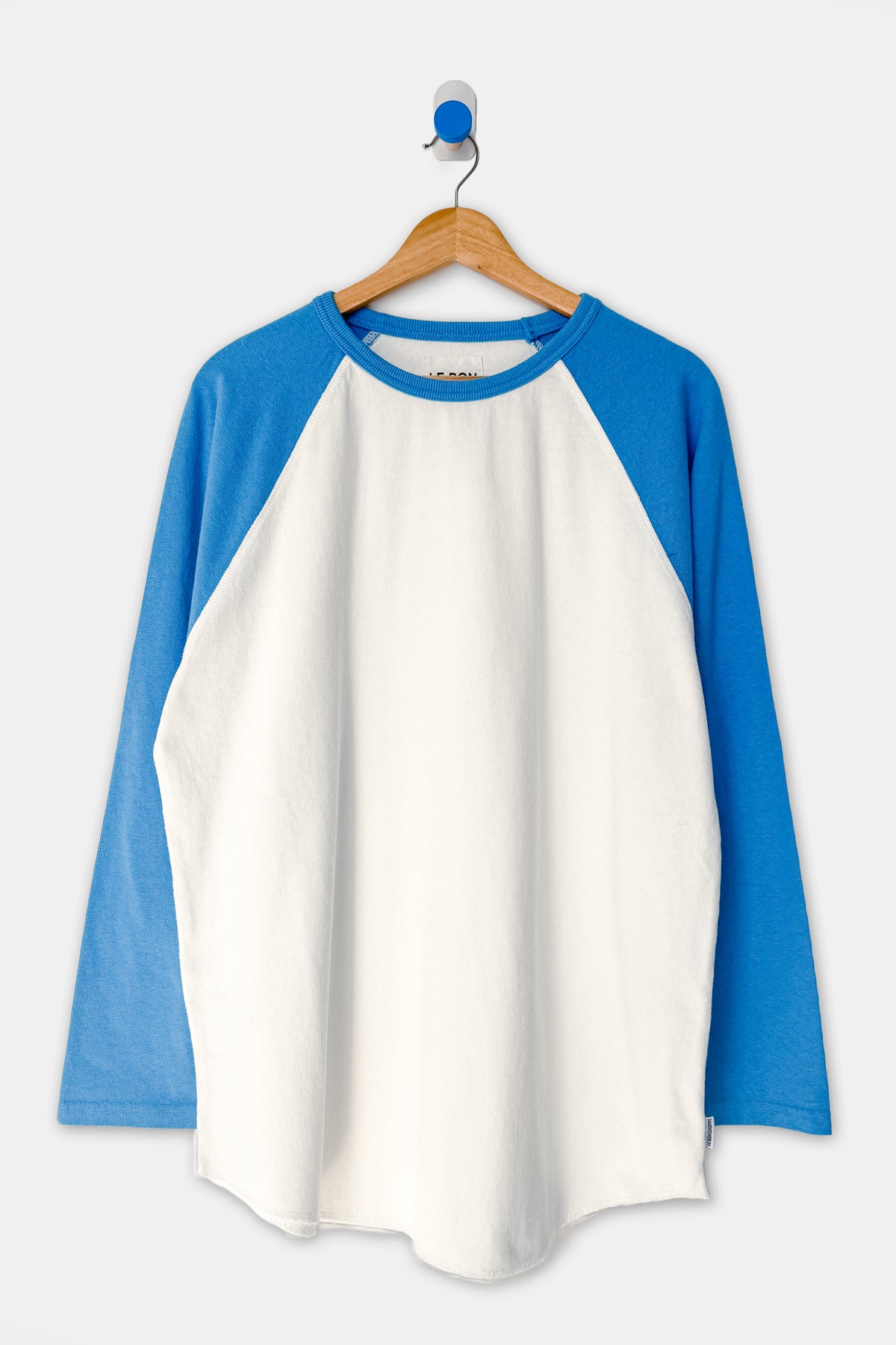 Heavy Cotton Raglan Tee - White/Blue