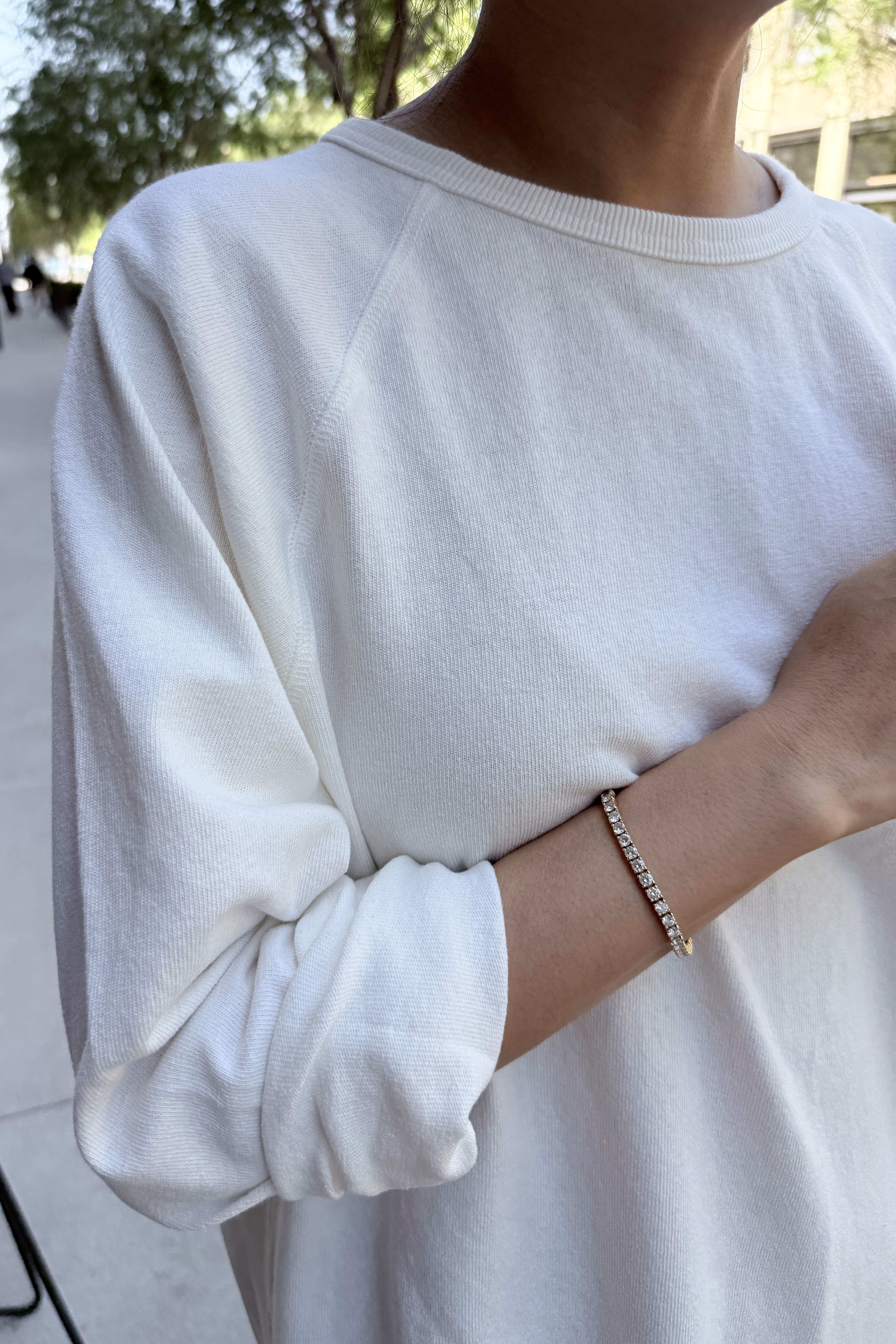 Heavy Cotton Raglan Tee - White Cotton