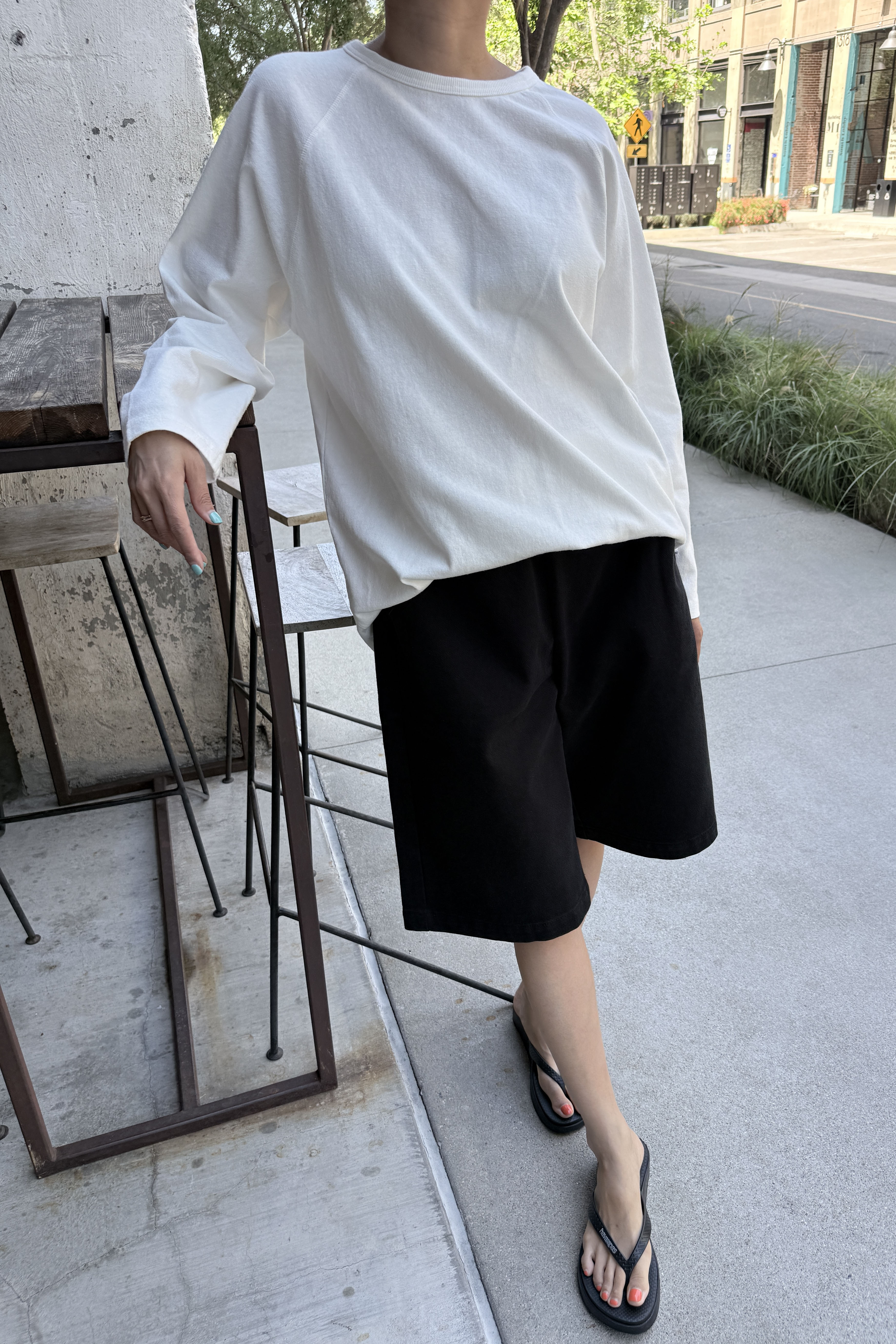 Heavy Cotton Raglan Tee - White Cotton