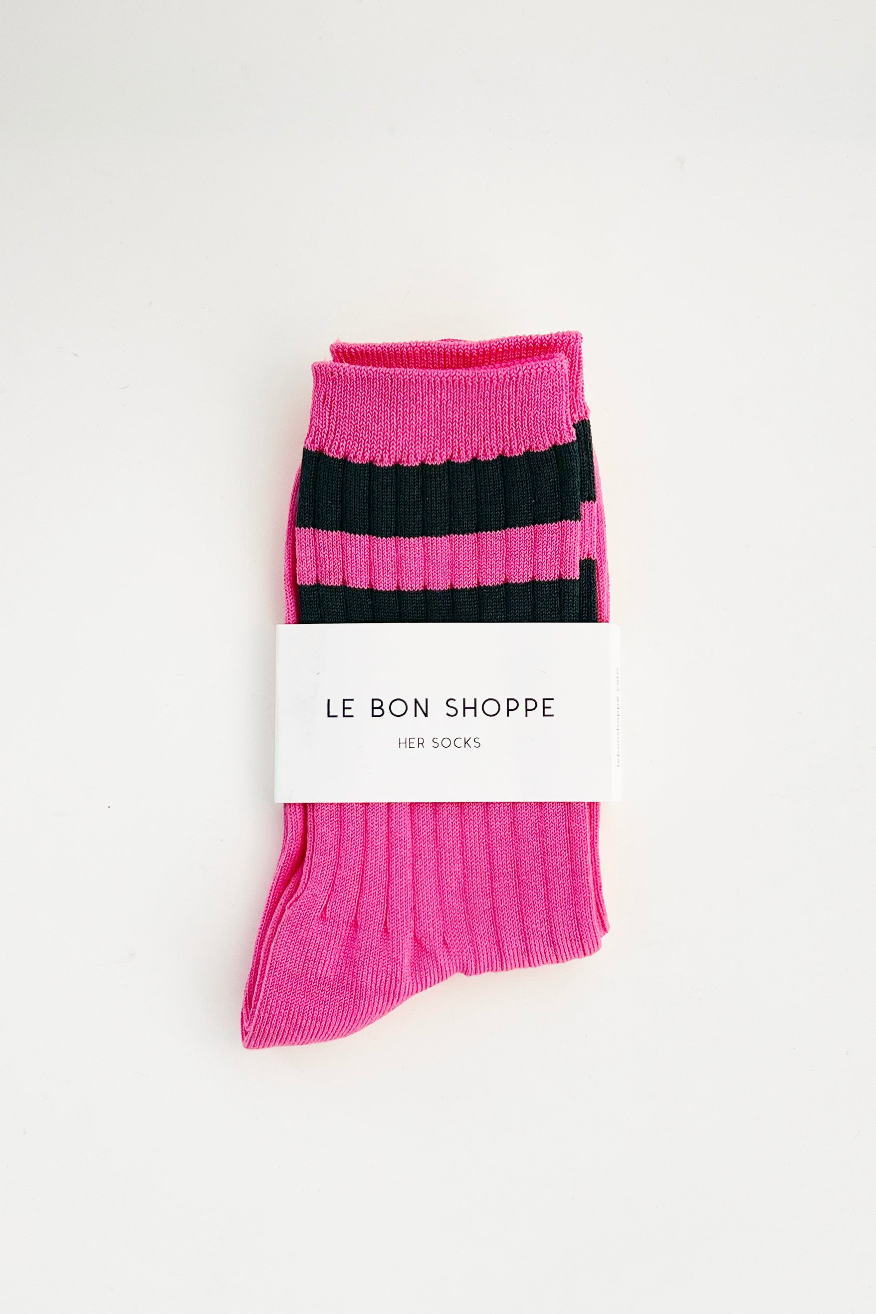 Her Varsity Socks - Pink Green