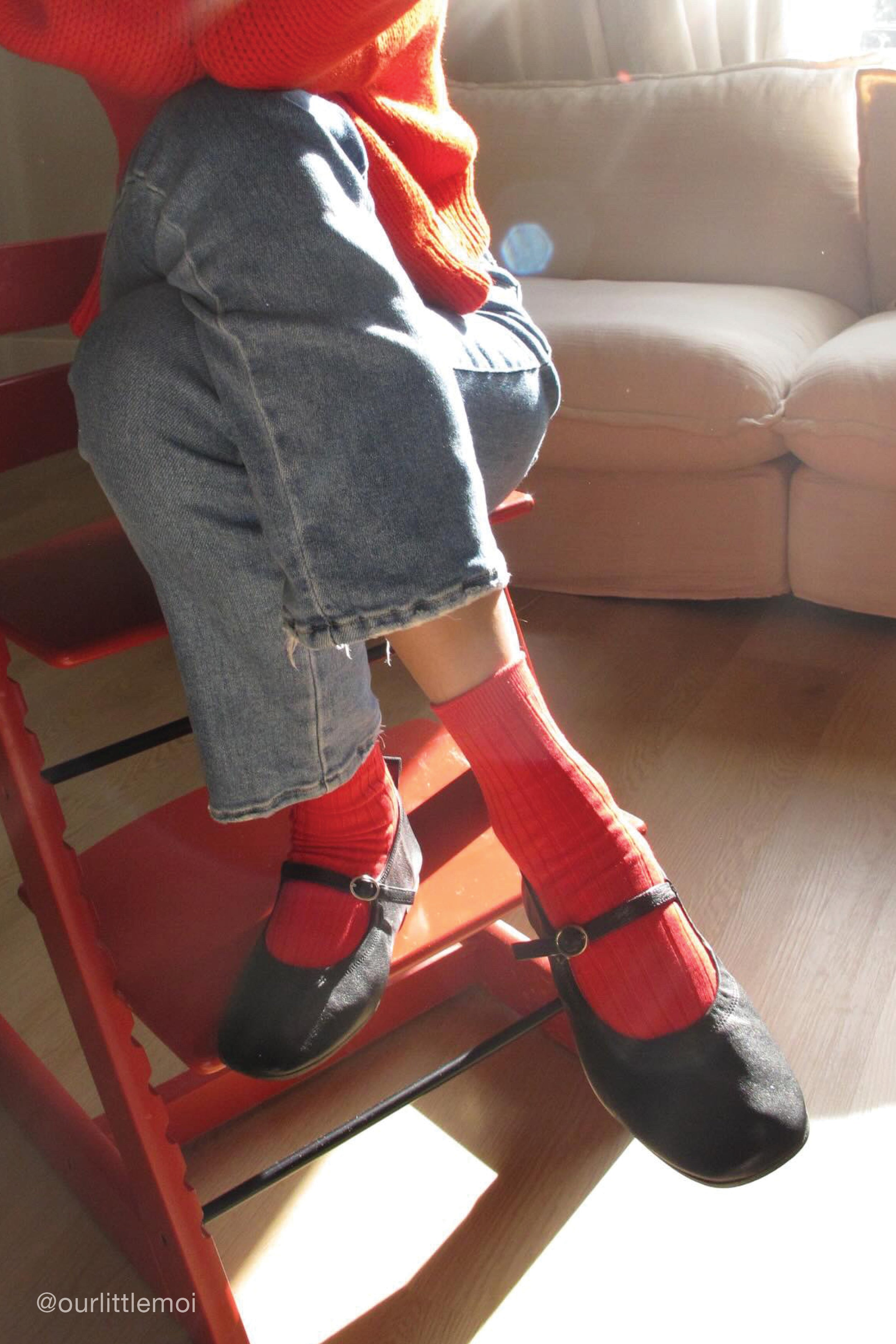 Ses Chaussettes (Coton MC) - Rouge Classique 