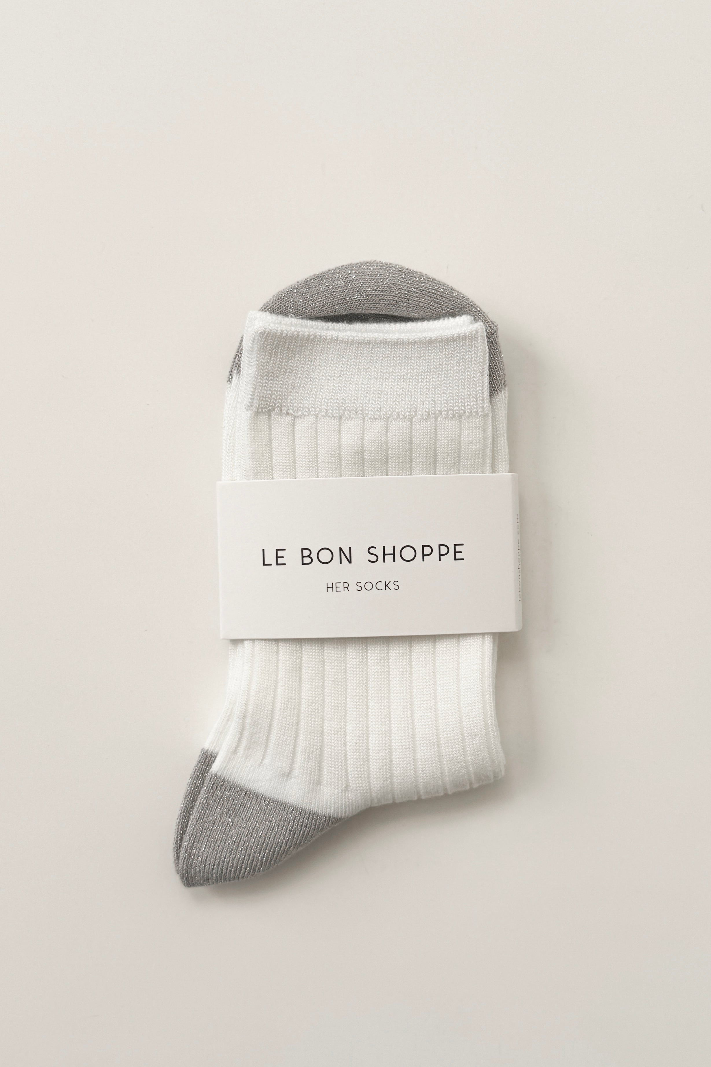 Her Glow Socks - White / Silver